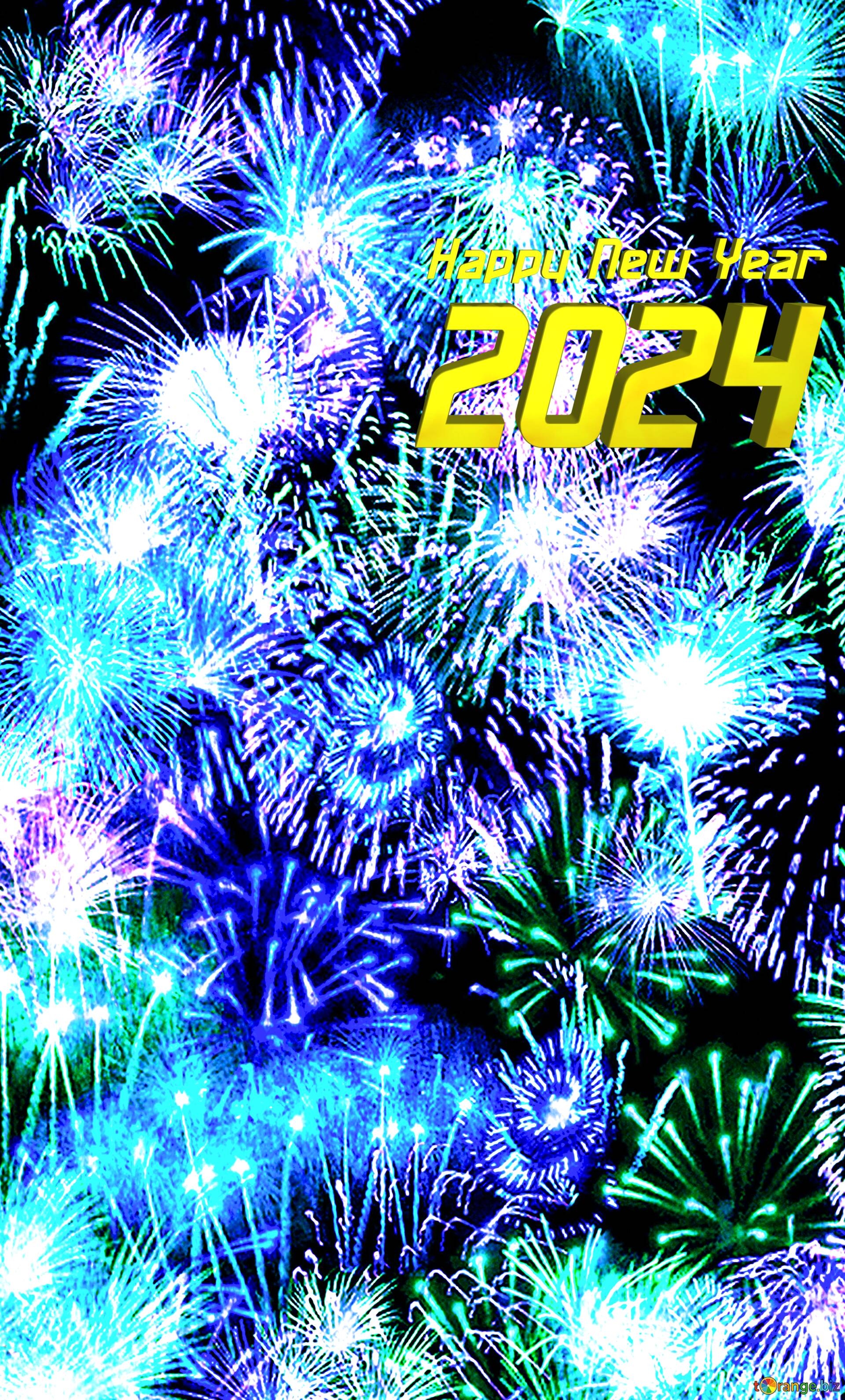 1920x3180 Happy New Year 2024 fireworks blue background №220844, Phone