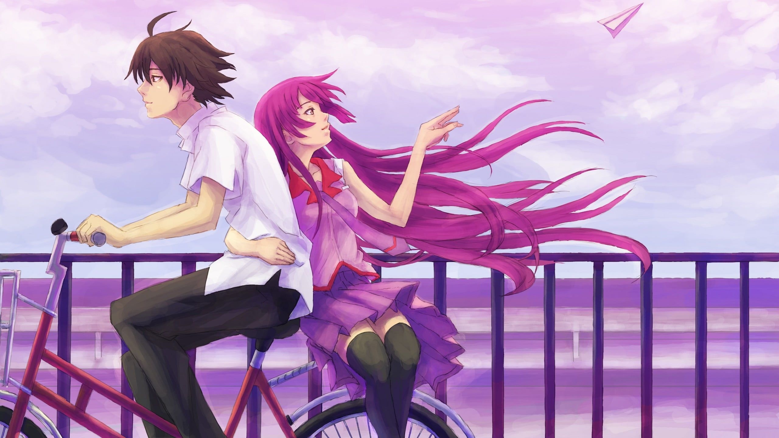 2560x1440 Man and woman riding bike anime.wallpaperflare.com, Desktop