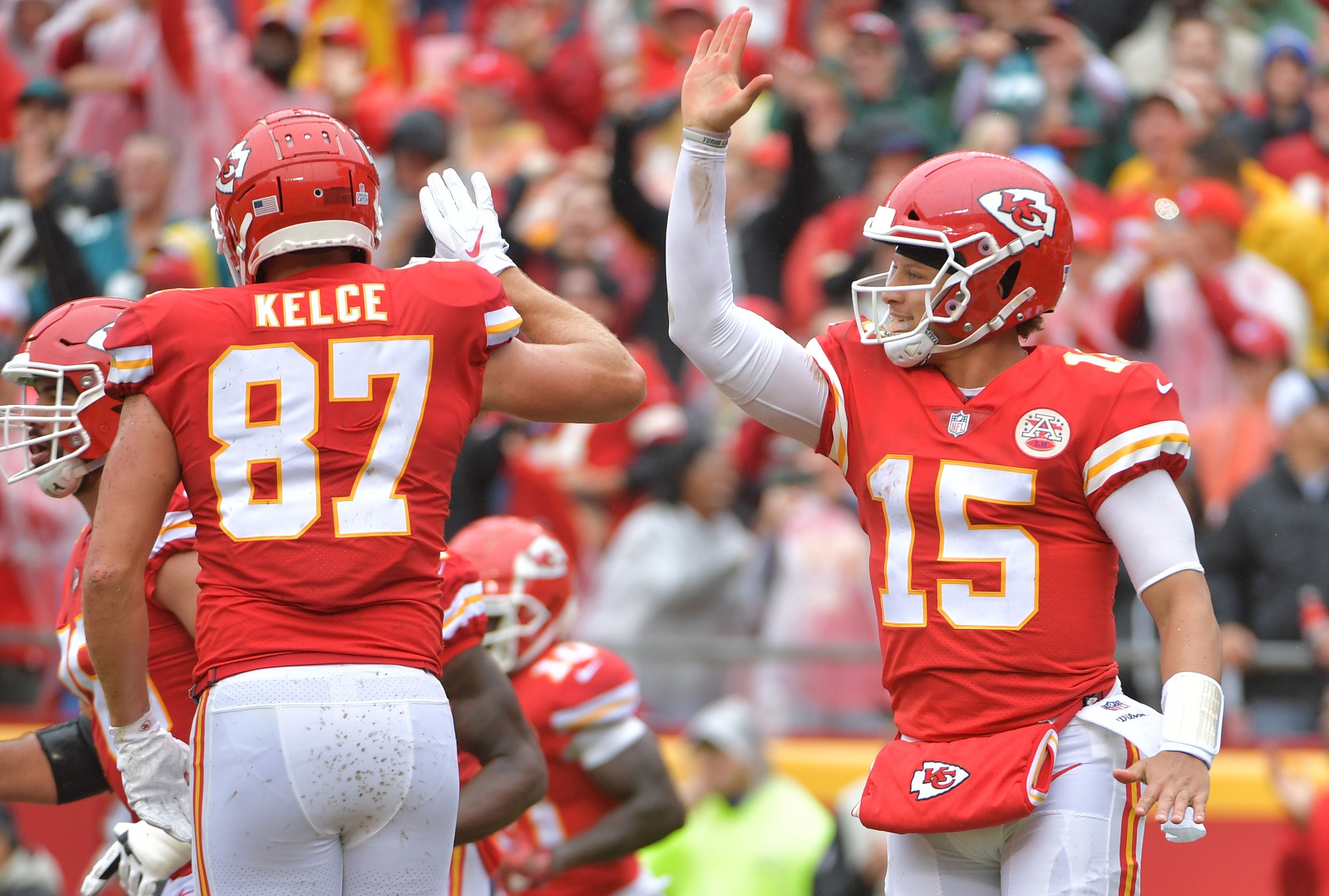 3550x2390 Travis Kelce Tyreek Hill And Patrick Mahomes Poster, Desktop