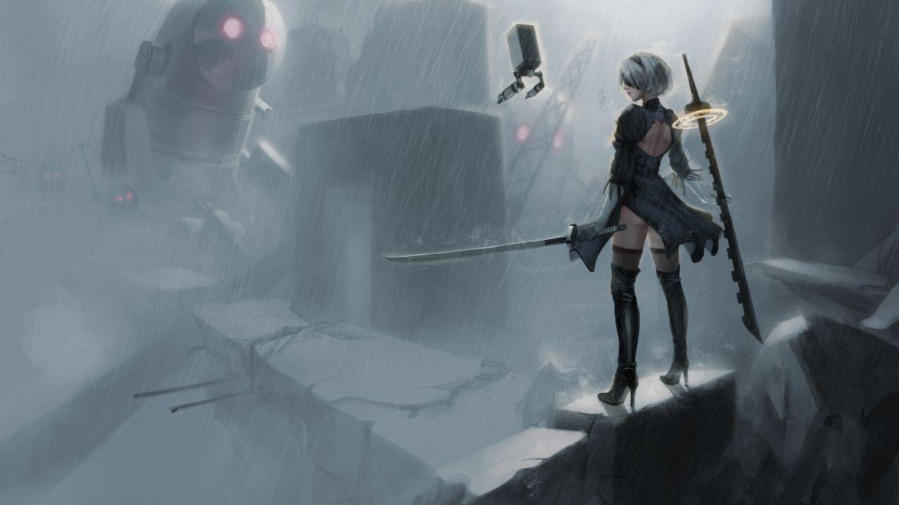 1280x720 Wallpaper NieR: Automata, Fan art, 4K, Games, Desktop