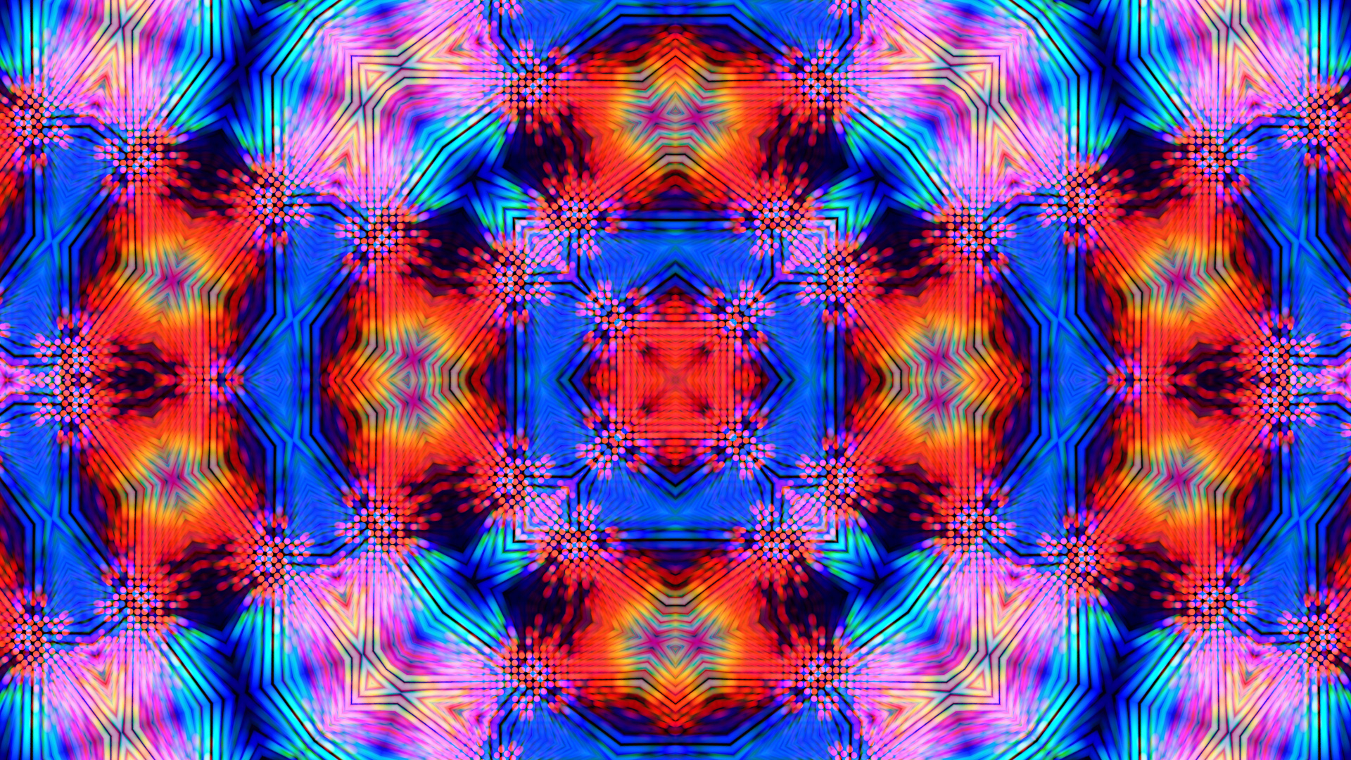 1920x1080 Wallpaper of Abstract, Colors, Digital Art, Kaleidoscope background, Desktop