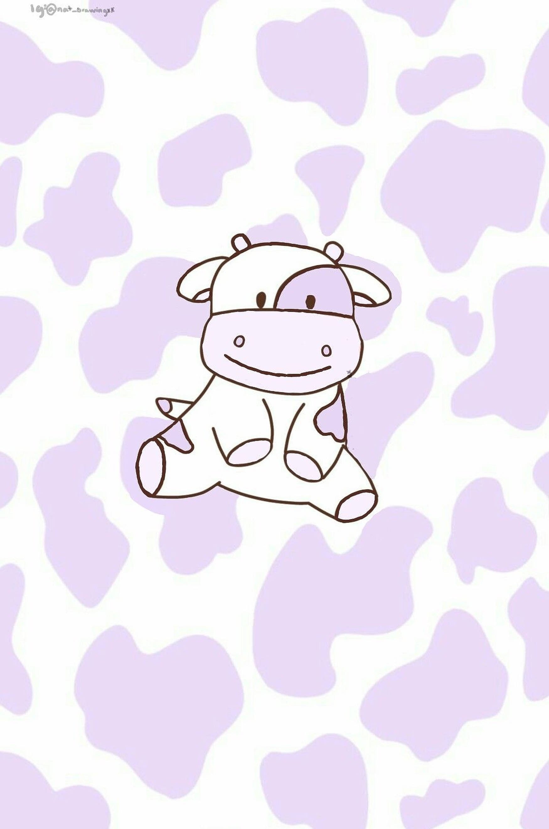 1750x2650 Download Cute Purple Cow Print Wallpaper, Phone