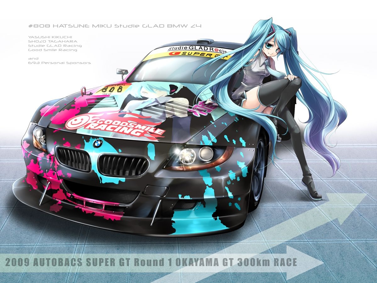 1200x900 car hatsune miku shinolion thighhighs vocaloid. konachan.com, Desktop