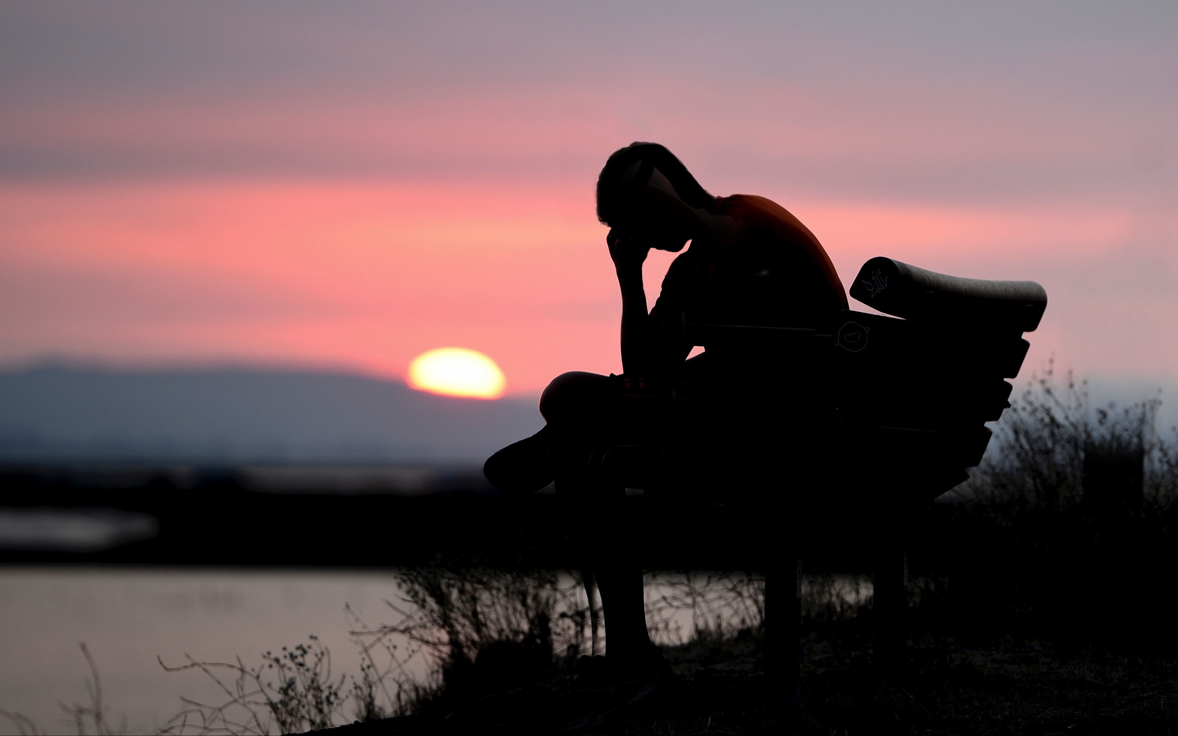 3840x2400 Wallpaper Silhouette, Alone, Sad, Dark, Sunset Sad Wallpaper 4k Wallpaper & Background Download, Desktop