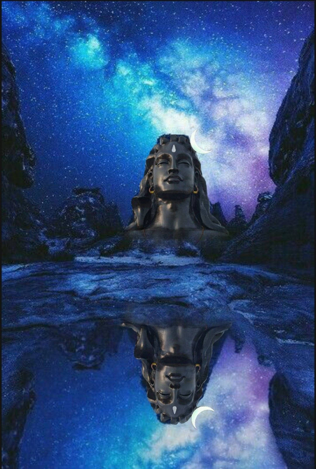 1080x1610 Adiyogi Shiva Galaxy Artwork Wallpaper, Phone