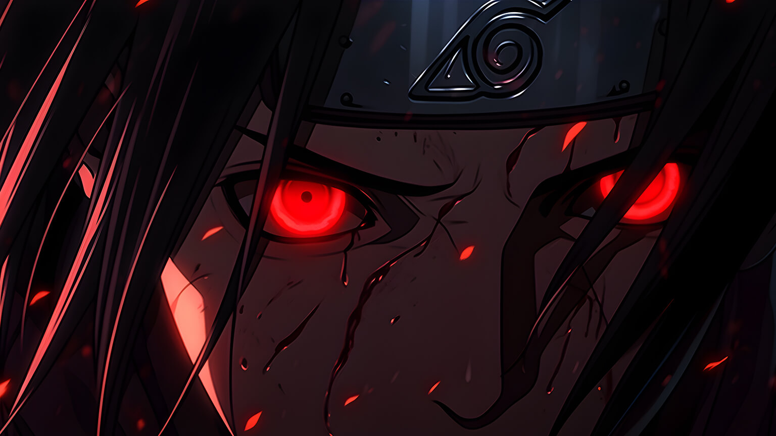 1540x870 Itachi Uchiha Red Glowing Eyes Naruto, Desktop