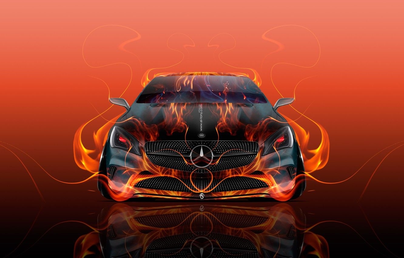 1340x850 Wallpaper Mercedes Benz, Red, Auto, Design, Black, Yellow, Fire, Mercedes, Style, Orange, Wallpaper, Mercedes, Orange, Red, Flame, Car Image For Desktop, Section стиль, Desktop