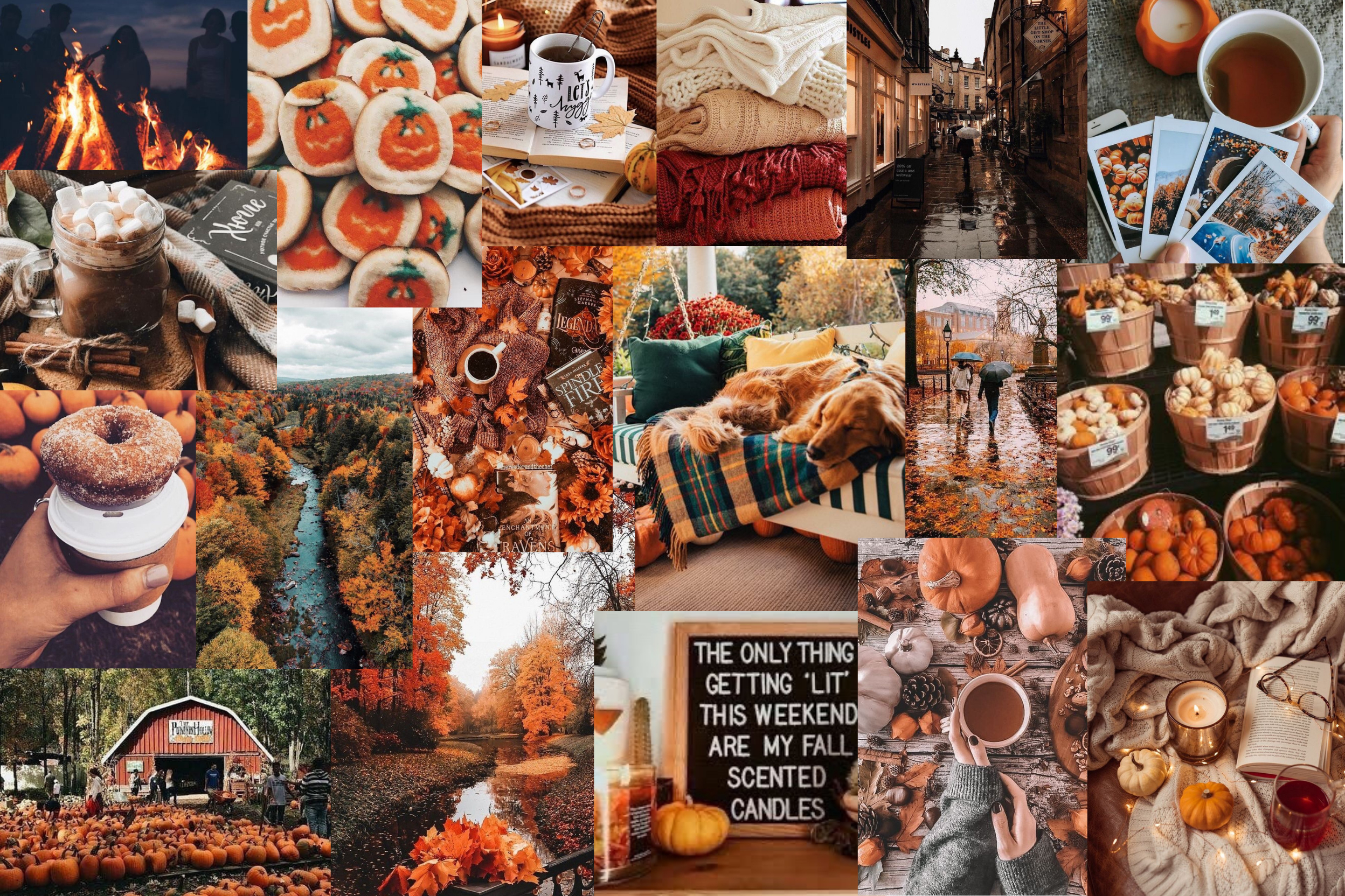 2500x1670 Fall vibes Collage Wallpaper. Cute laptop wallpaper, Desktop wallpaper fall, Halloween desktop wallpaper, Desktop