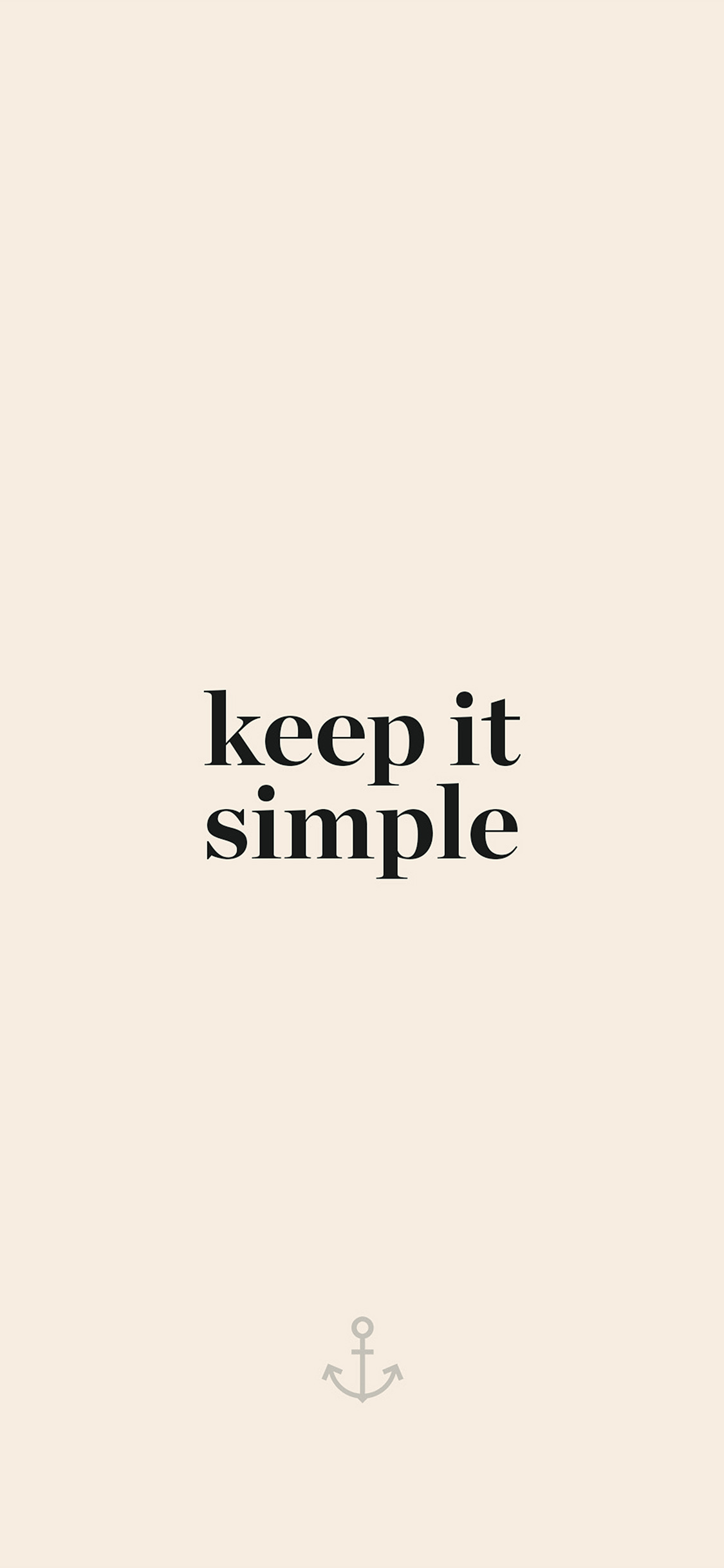 1130x2440 iPhone X wallpaper. keep it simple word quote beige illustration art, Phone