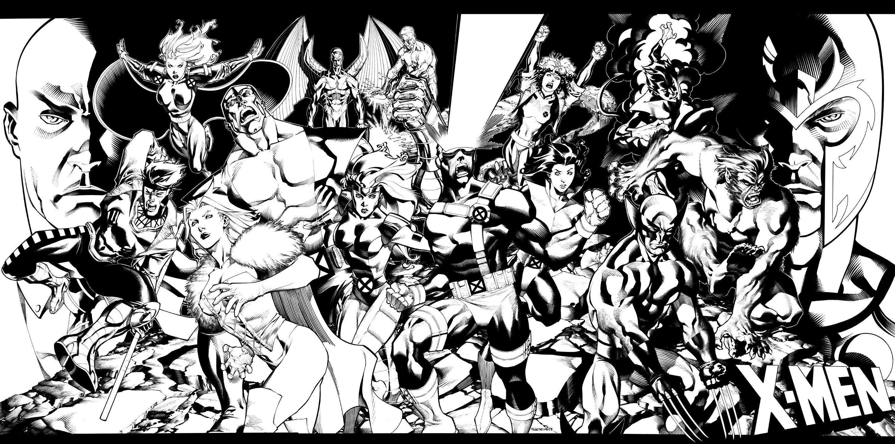 3030x1500 X Men In Black And White Wallpaper And Image, Dual Screen