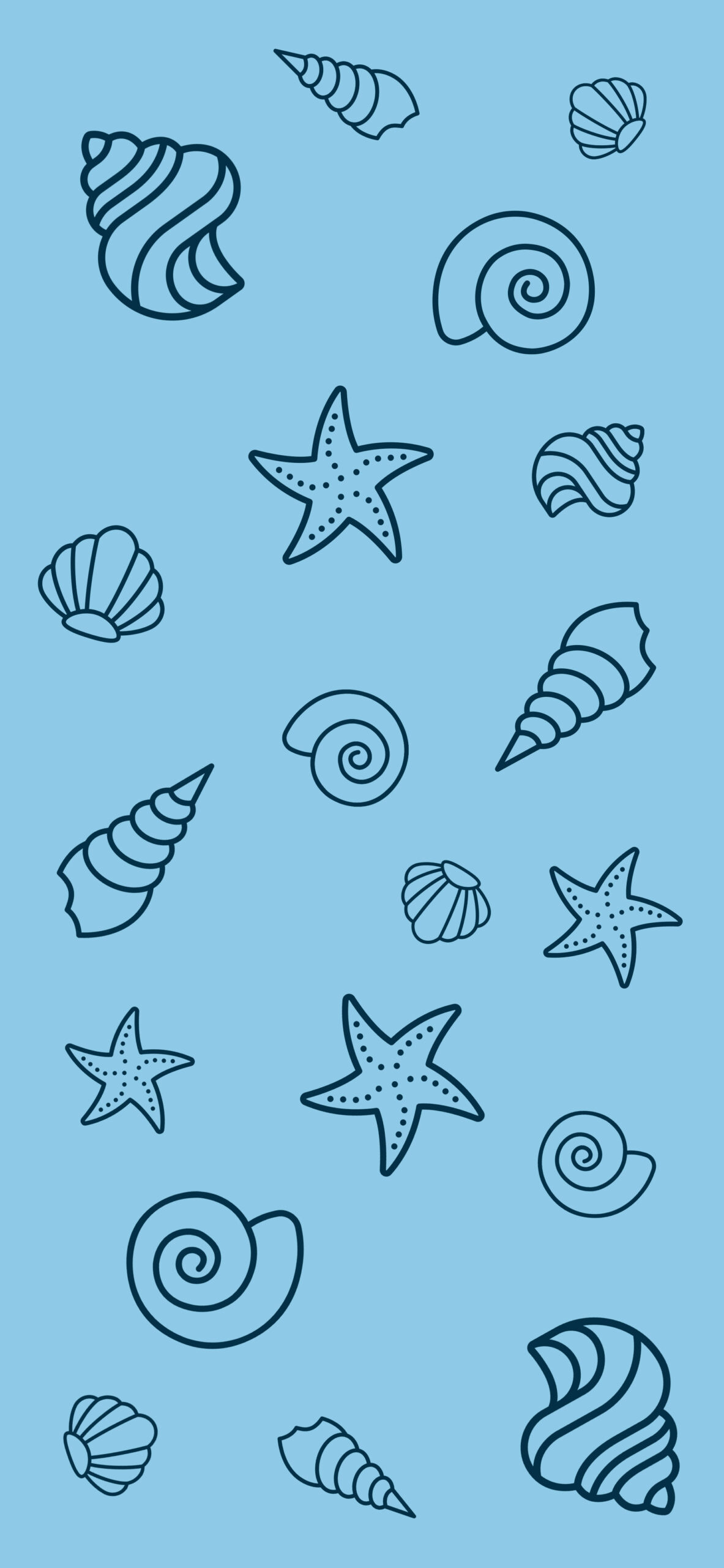 1190x2560 Shells Blue Aesthetic Wallpaper Light Blue Wallpaper for iPhone, Phone