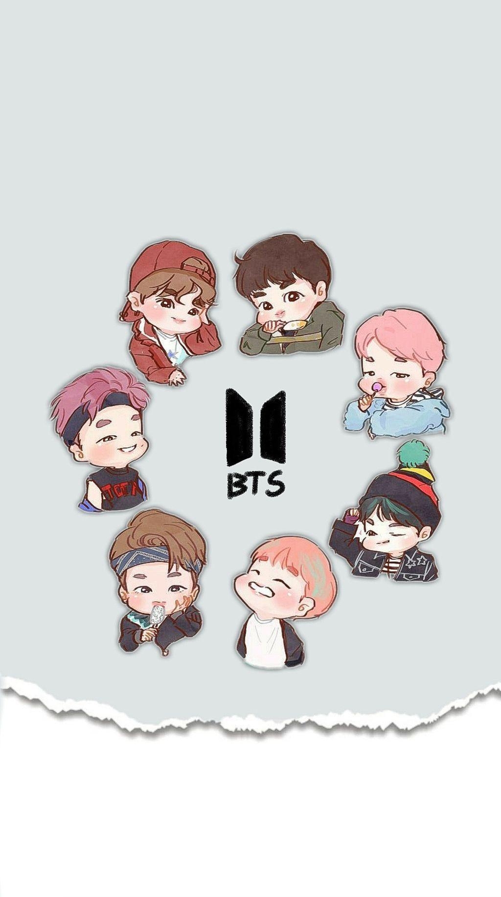 1030x1840 BTS Cartoon Wallpaper Free BTS Cartoon Background, Phone