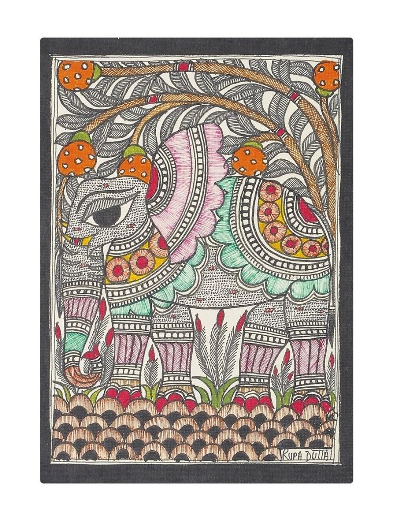 800x1060 Buy Elephant Madhubani Painting Online image, Phone