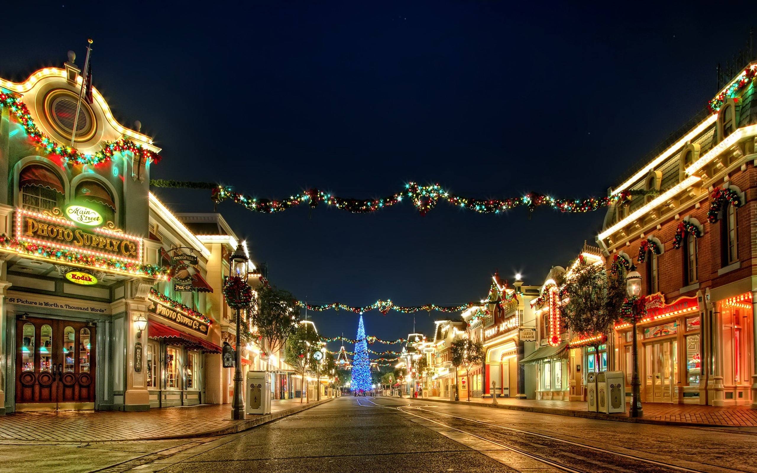 2560x1600 Wallpaper For > Christmas Lights City Wallpaper, Desktop