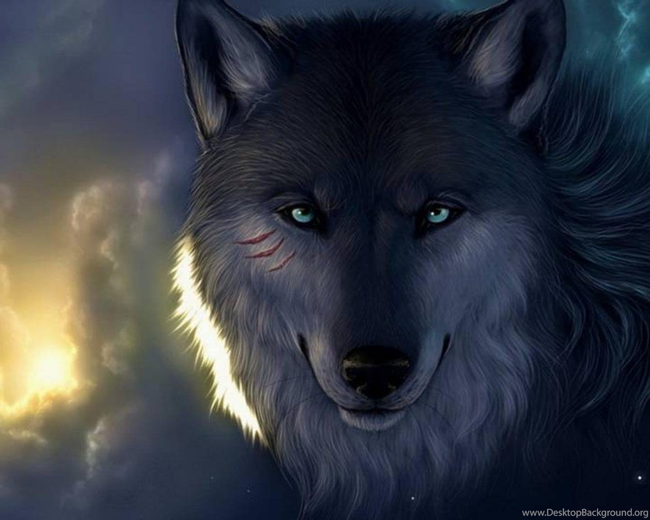 1280x1030 Fantasy Wolf Spirit Wallpaper Desktop Background, Desktop