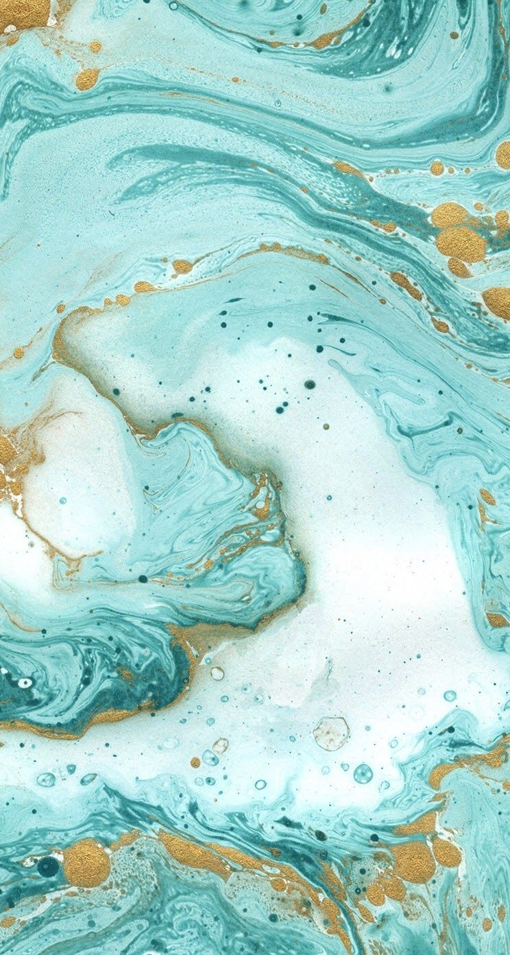 750x1400 Teal Gold Marble iPhone Wallpaper Background Lockscreen, Phone