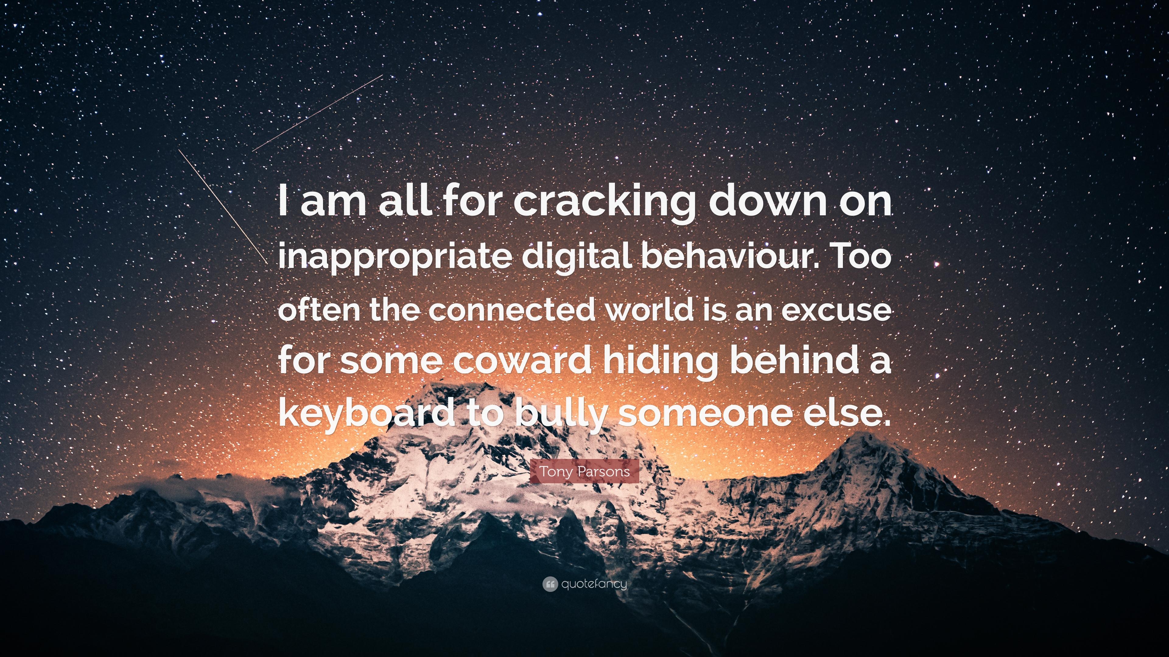 3840x2160 Tony Parsons Quote: “I am all for cracking down, Desktop