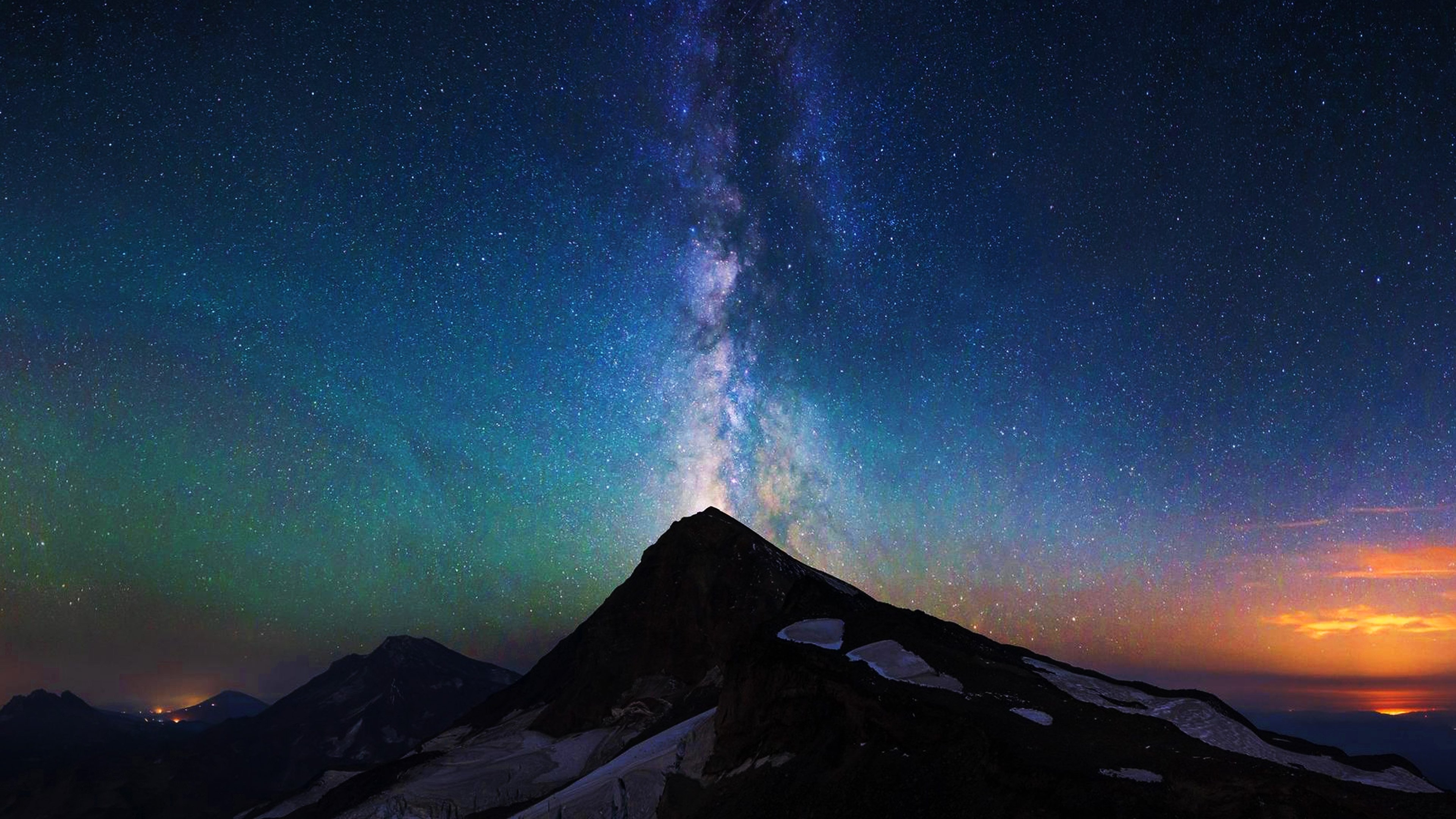 3840x2160 Mountain Wallpaper: Night Sky Mountain Wallpaper 4k, Desktop