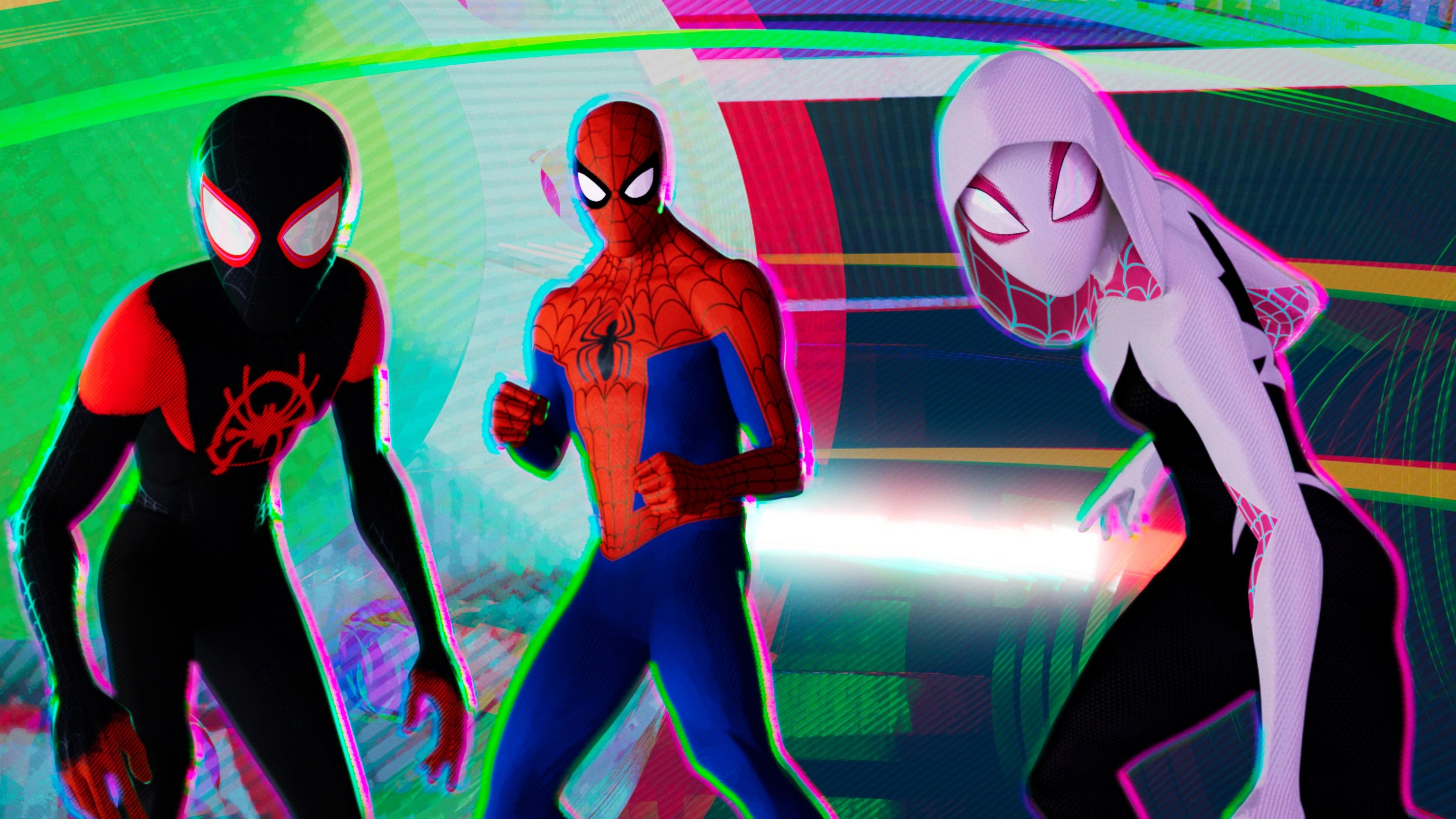 3130x1760 Miles Morales Spider Gwen Spider Man Spider Man Into The Spider Verse Wallpaper:, Desktop