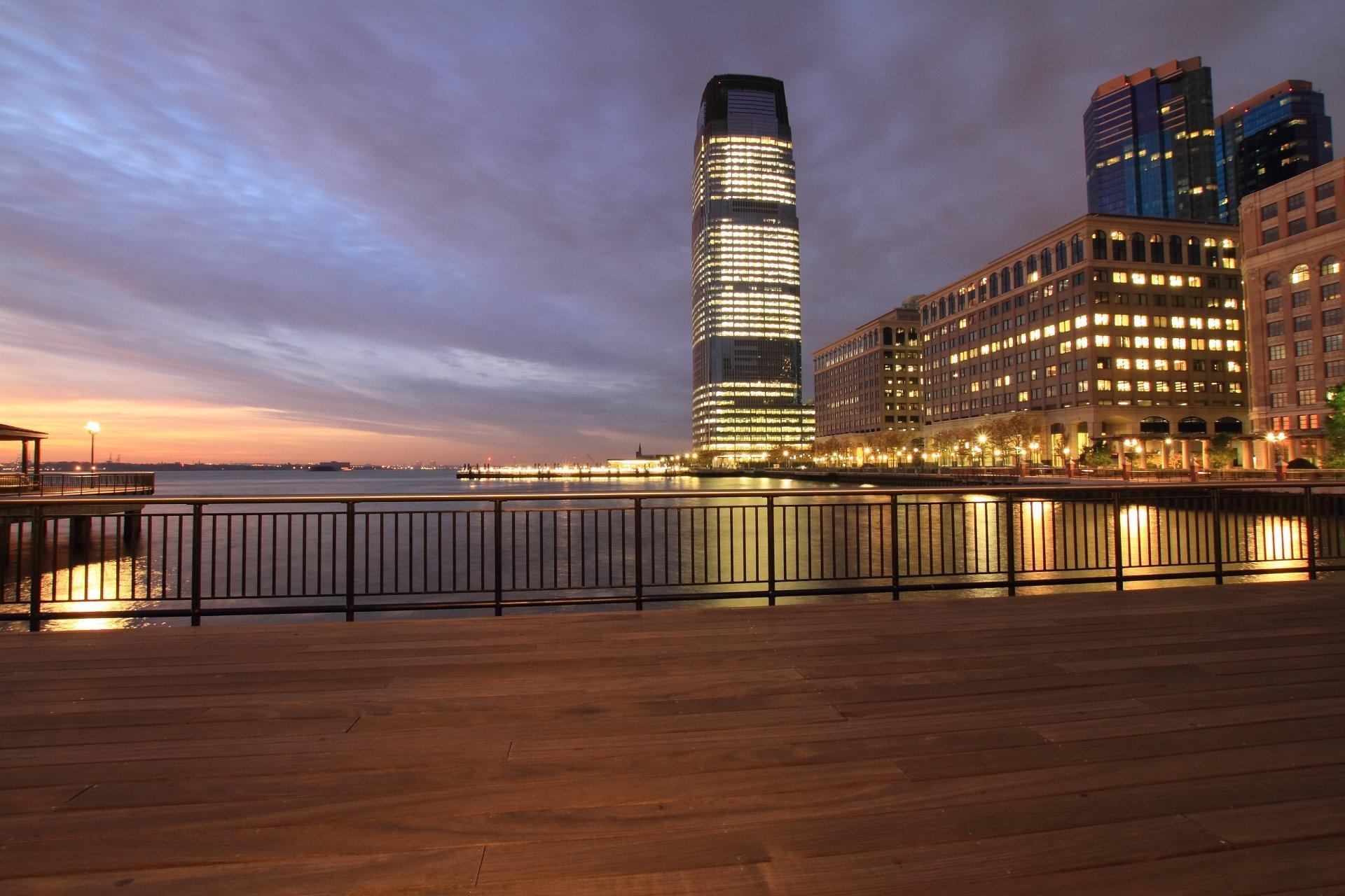 1920x1280 united states jersey city new jersey usa night orange sunset sky, Desktop