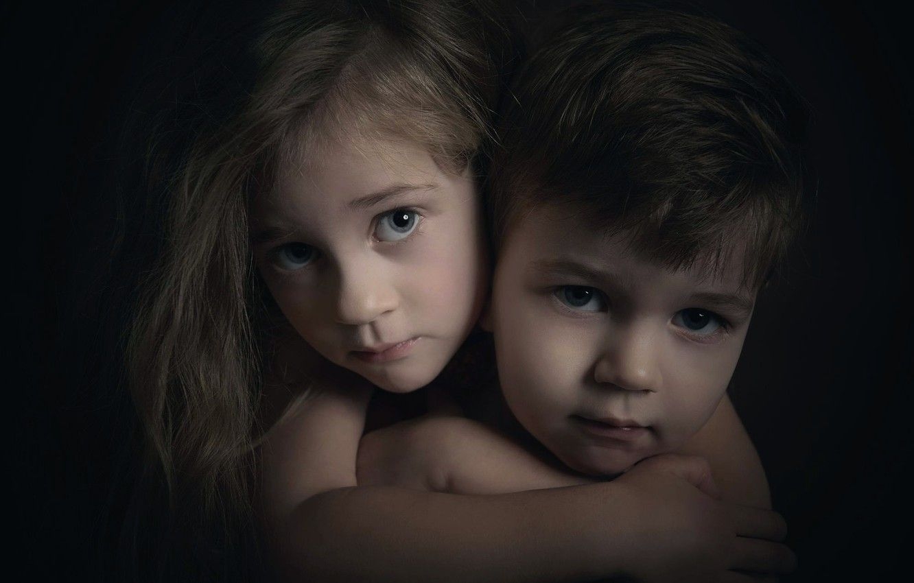 1340x850 Wallpaper Love, portrait, boy, girl, brother, sister image for desktop, section настроения, Desktop