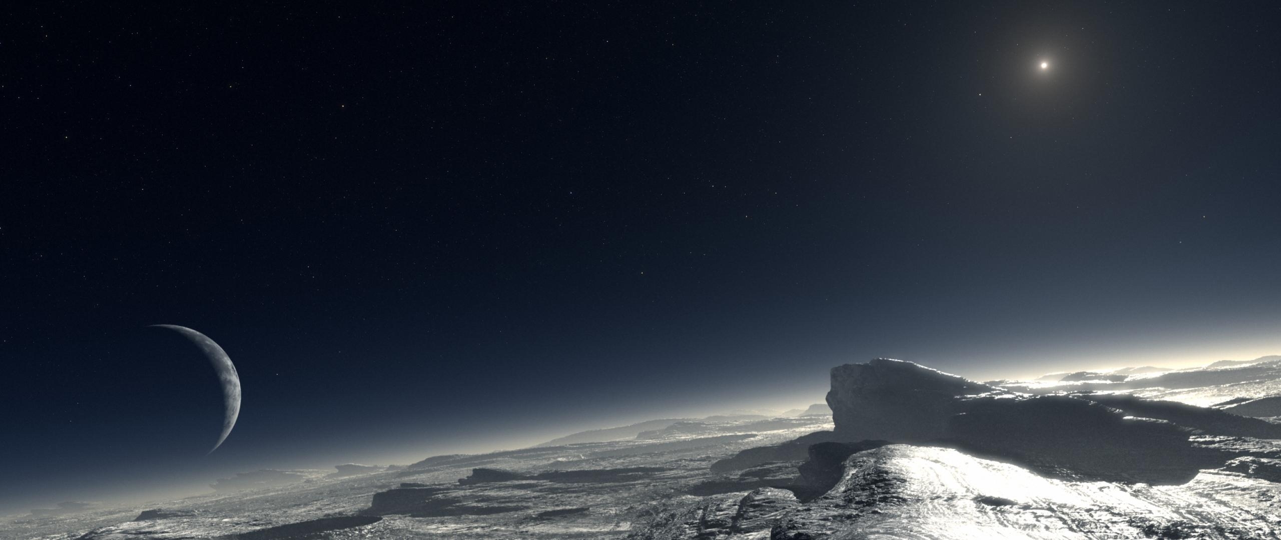 2560x1080 px Planet Pluto Wallpaper, Dual Screen