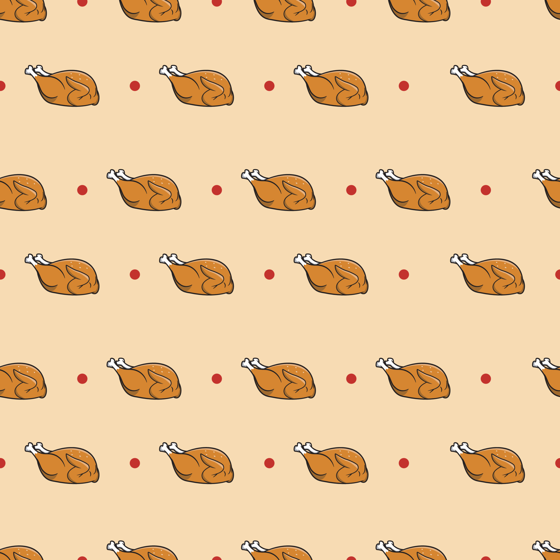 1920x1920 Cute seamless Country Fall patterns for Wallpaper and Wall Design With Chickens, Phone