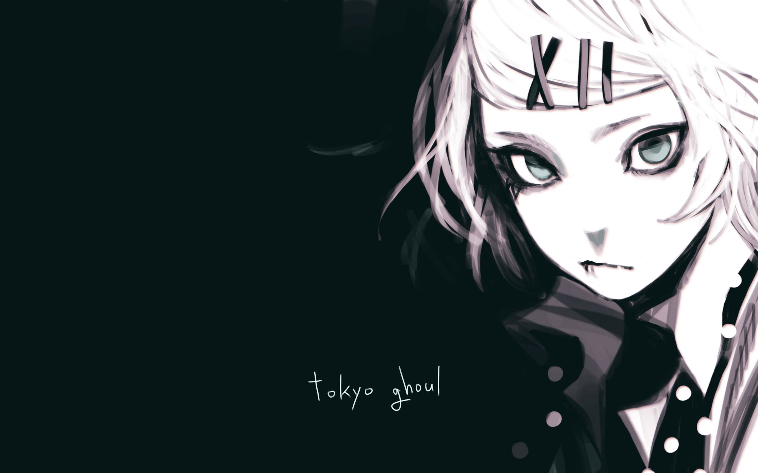 2560x1600 Black And White Grunge Anime Wallpaper, Desktop