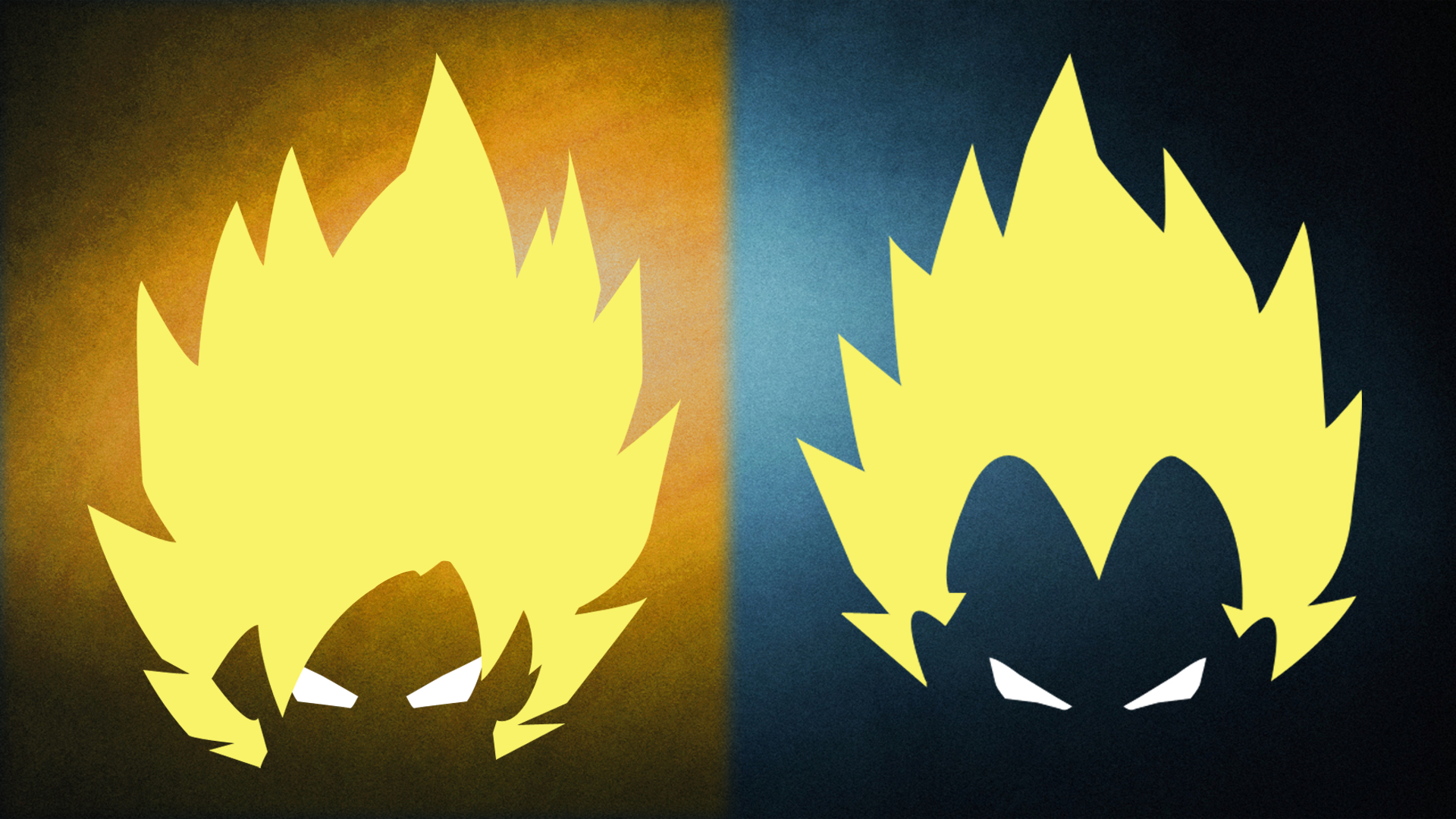 1920x1080 OC] First ever attempt at Minimalist Art [GOKU and VEGETA], dbz, Desktop