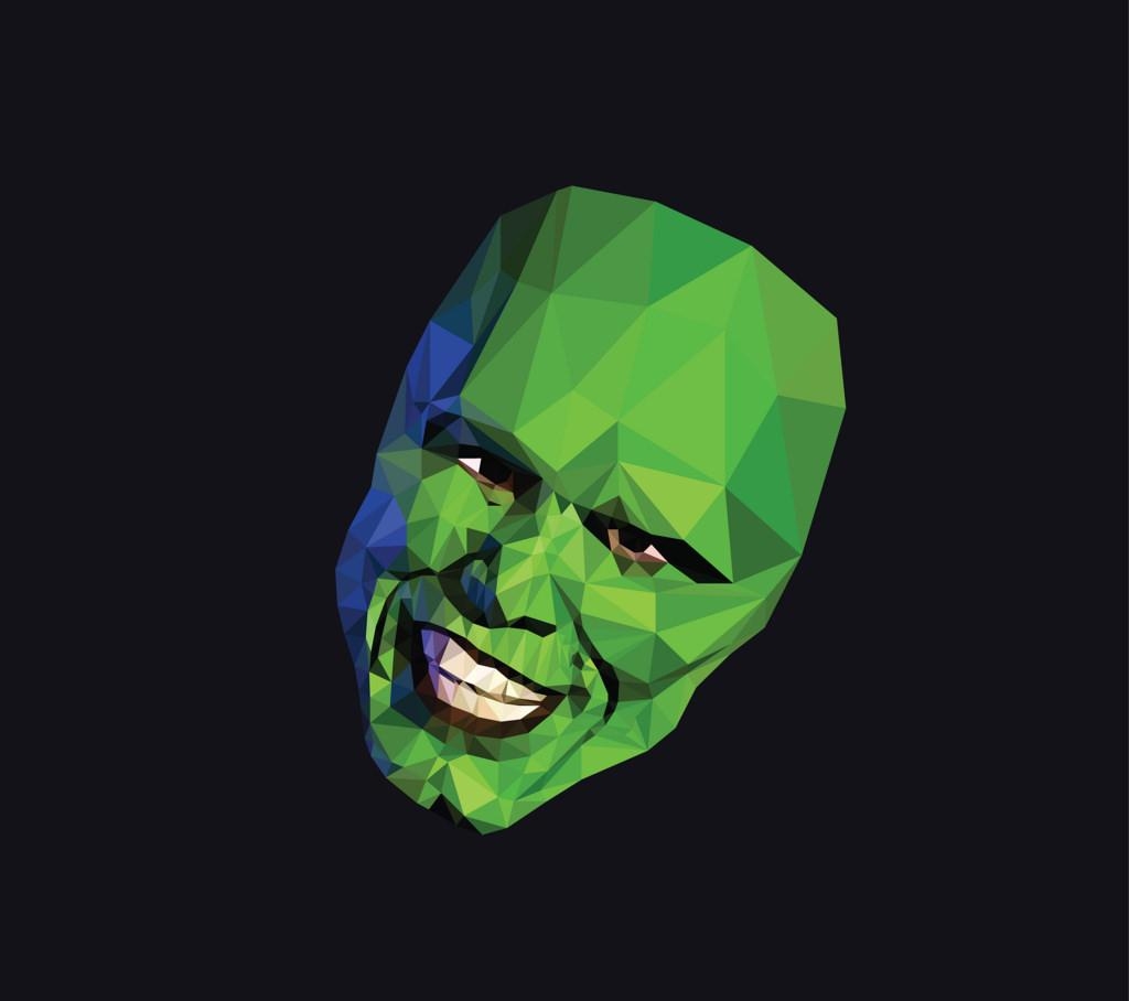 1030x910 The Mask. This is a polygonal portrait of Stanley Ipkiss, Desktop