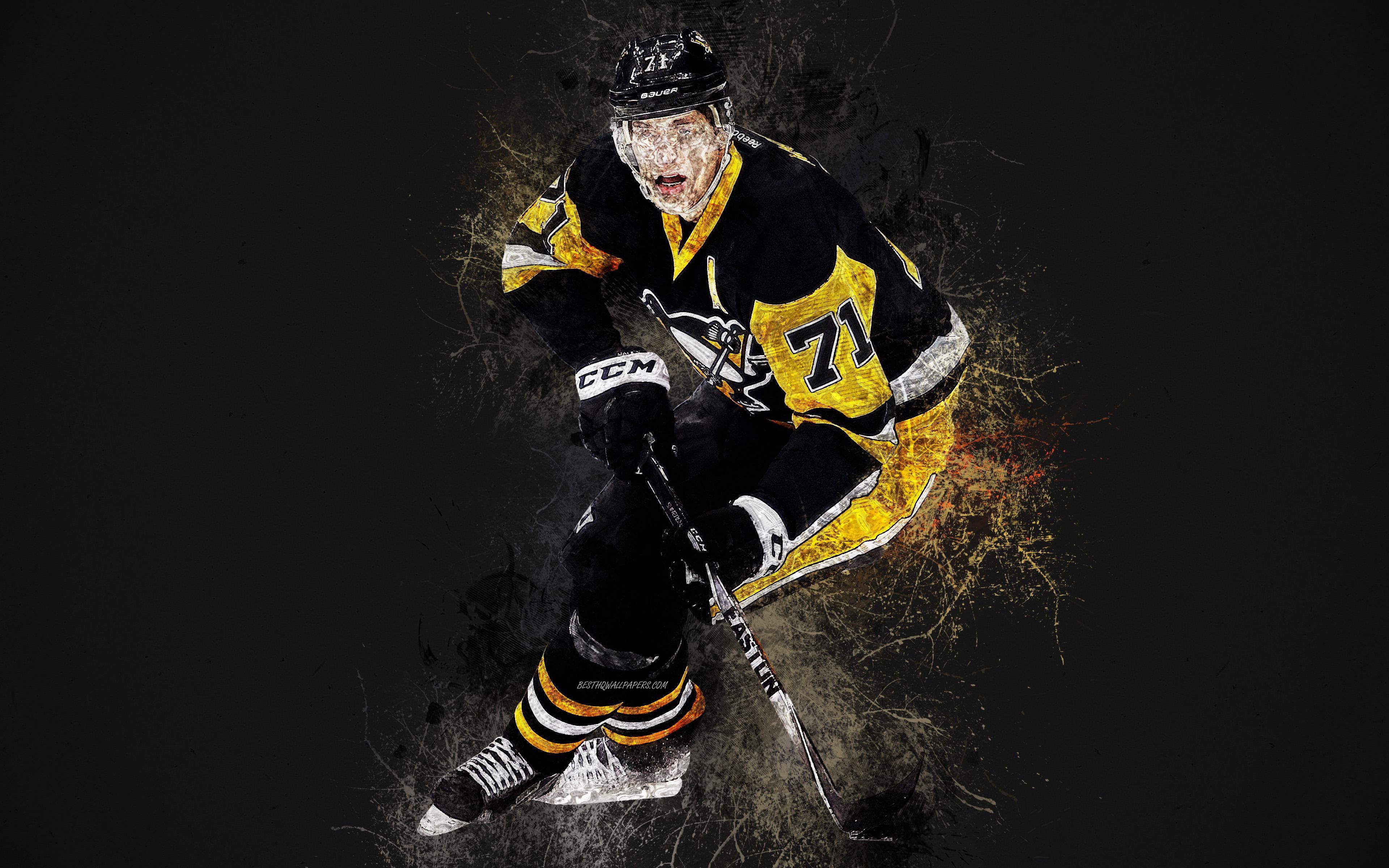 3840x2400 Download wallpaper Evgeni Malkin, 4k, Russian hockey player, art, Desktop