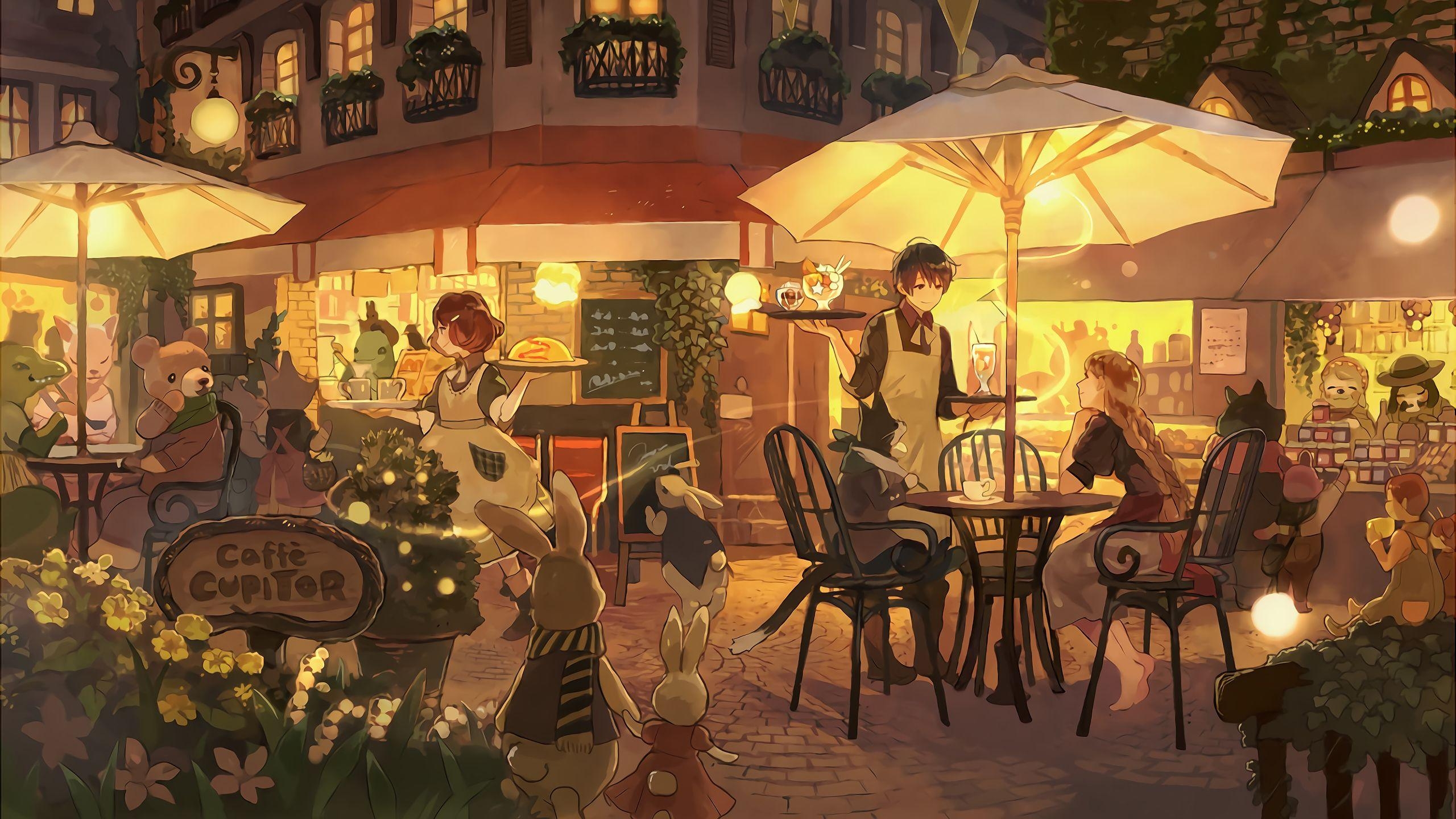 2560x1440 Cafe Anime Wallpaper Free Cafe.wallpaperaccess.com, Desktop