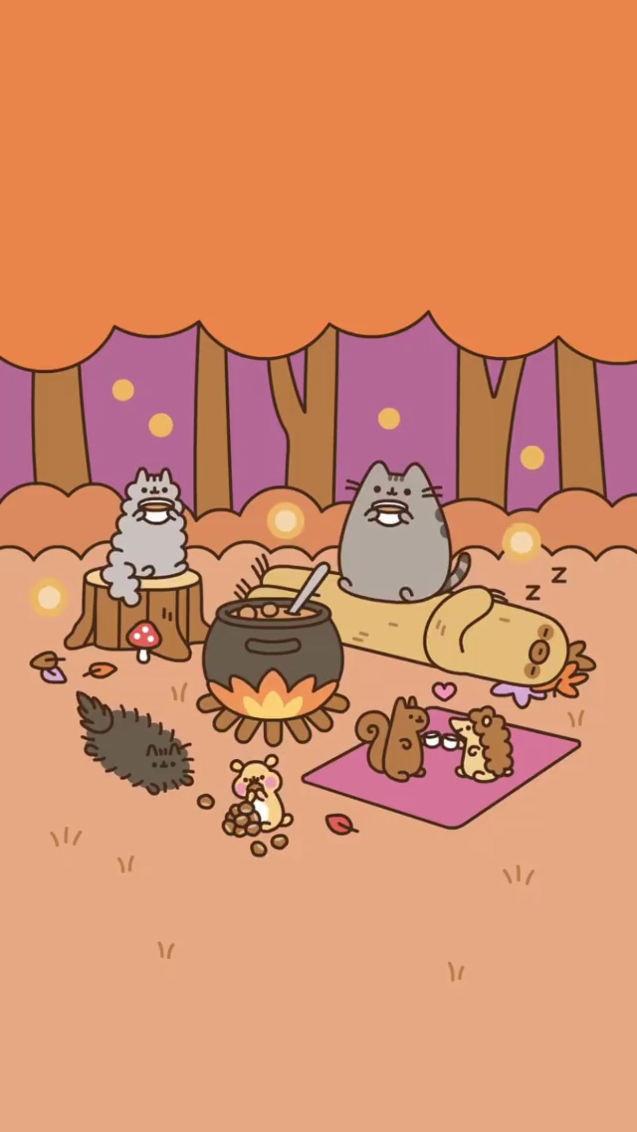 1250x2210 pusheen camping wallpaper ♡. Pusheen cute, Pusheen cat, Cat wallpaper, Phone