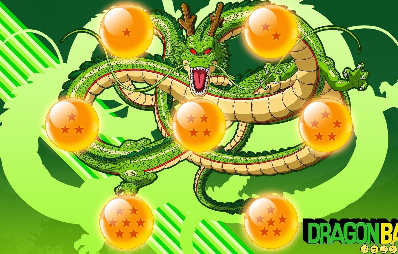 1340x850 Wallpaper game, star, anime, dragon, asian, red star, god, oriental, asiatic, Dragon Ball, kanji, Shenlong, chinese dragon, japaese image for desktop, section сёнэн, Desktop