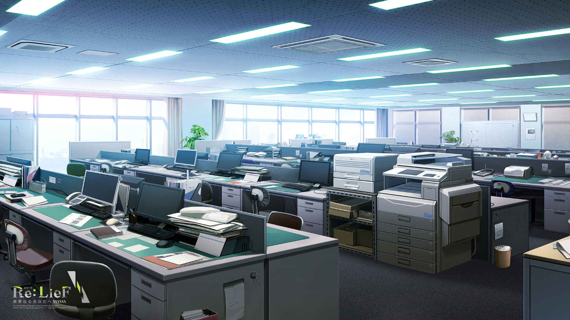 1920x1080 Office Room. Anime office background, Anime places, Background office, Desktop