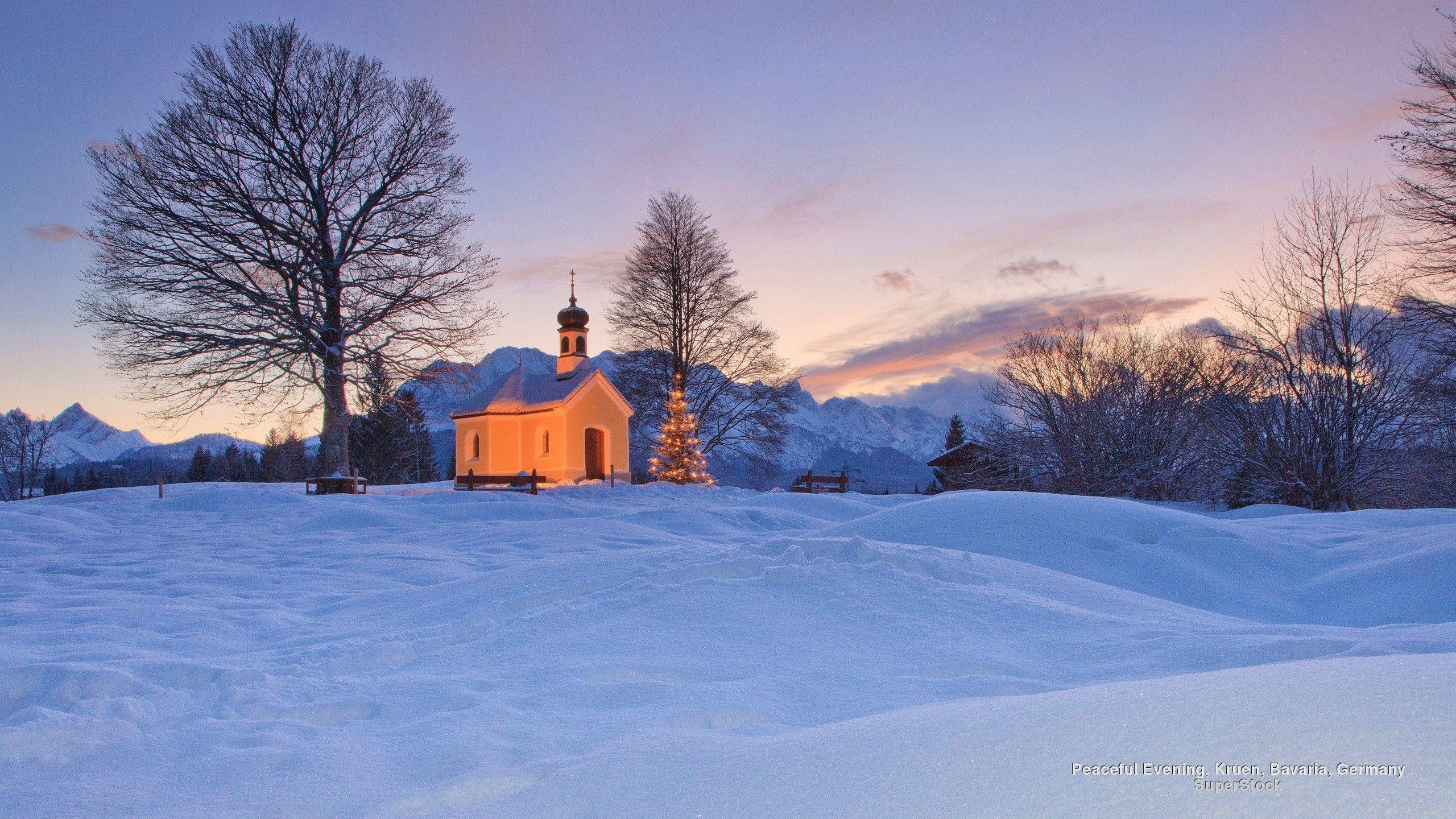 2560x1440 Winter Church Scenes Wallpaper, Desktop