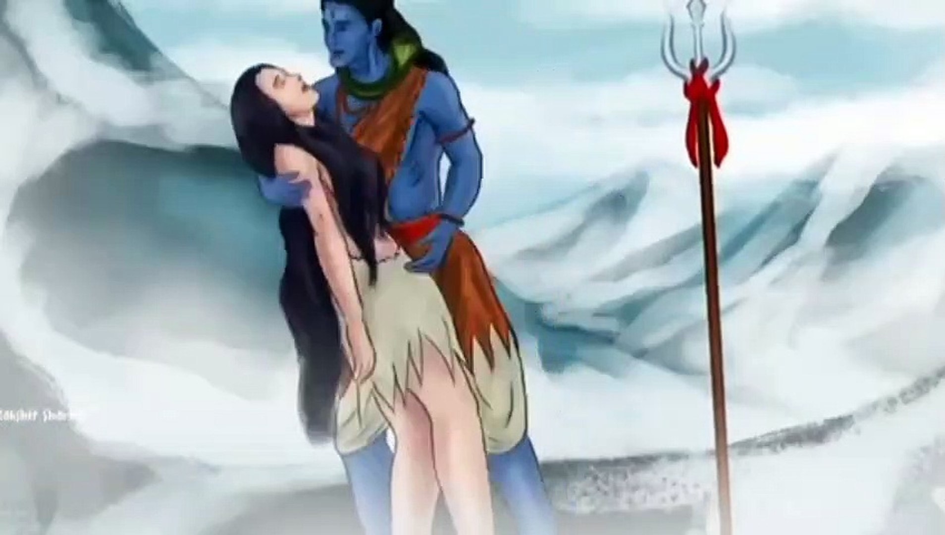 1910x1080 Shiv Parvati Cartoon love status, Desktop