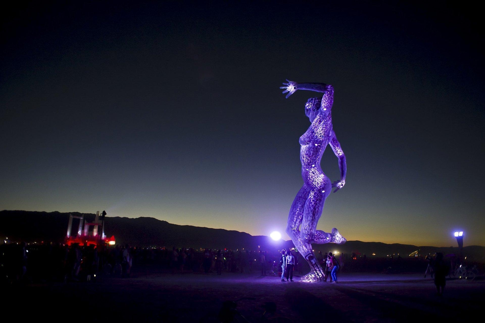 1920x1280 Burning Man Nevada United States Art People Mountain Night The Lady, Desktop