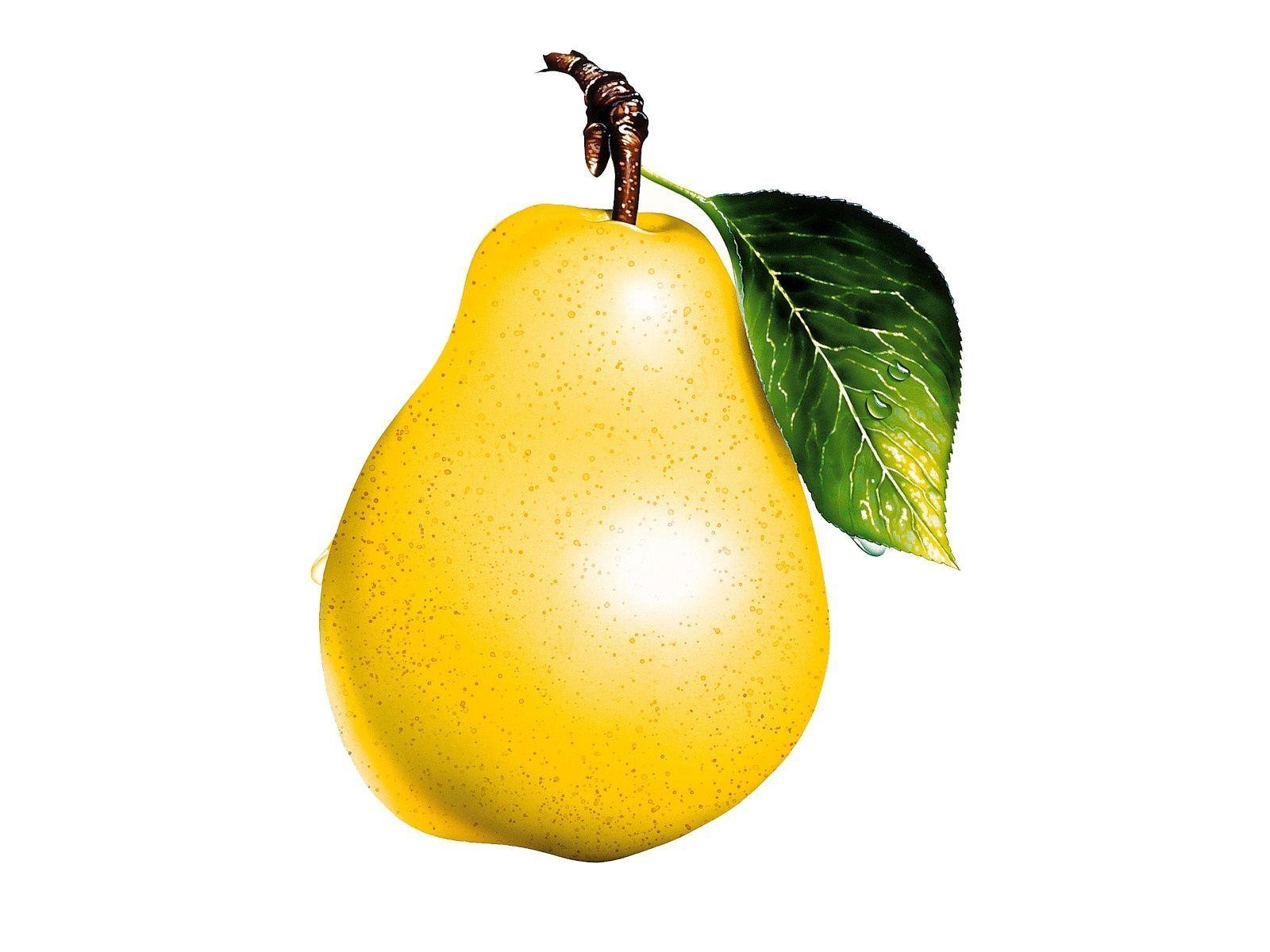 1600x1200 Fresh Yellow Pear Isolated on White Background Wallpaper and Photo, Desktop