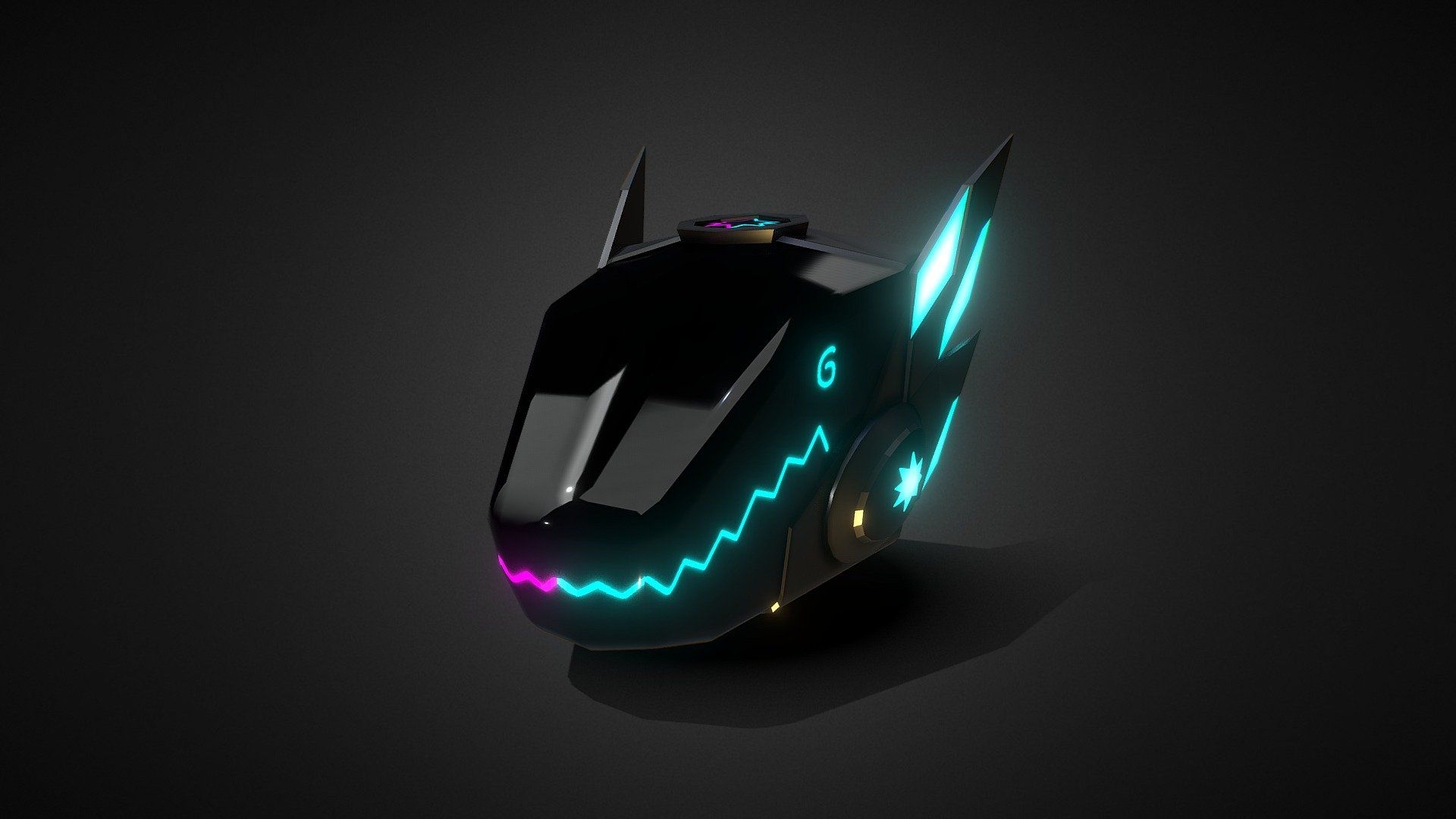 1920x1080 Protogen Helmet Free 3D model, Desktop