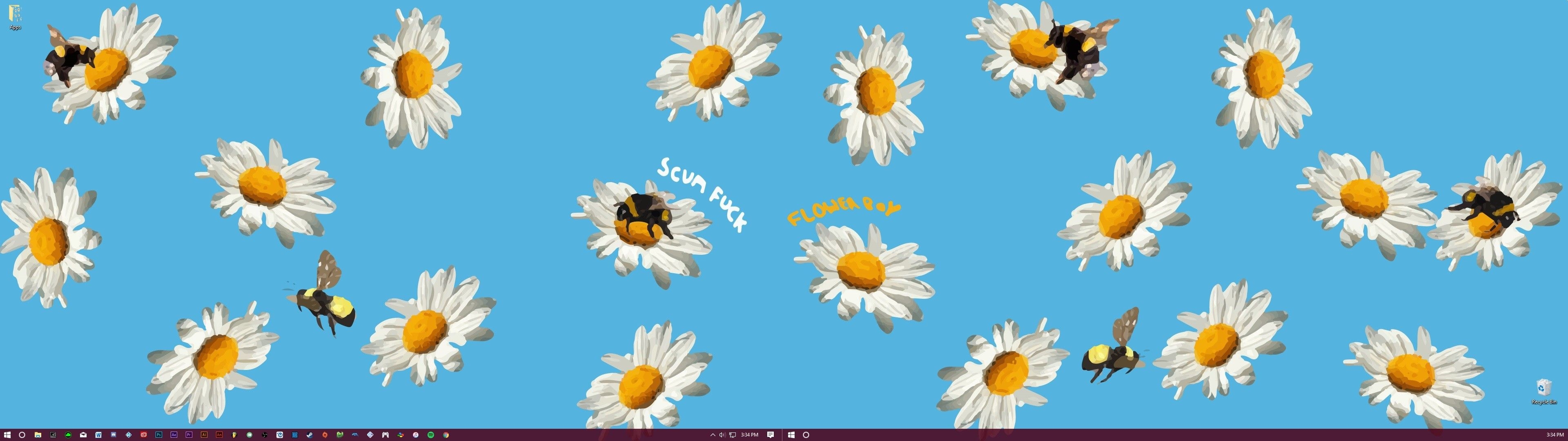 3840x1080 Made a scumf*ck flowerboy wallpaper, Dual Screen