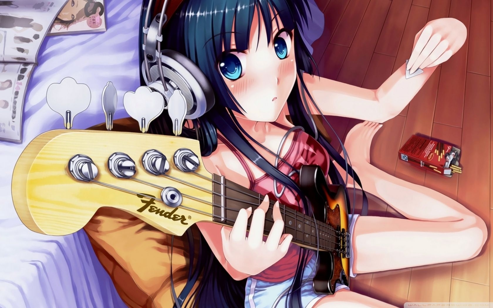 1680x1050 Cute HD Girls Anime Guitar Wallpaper, Desktop