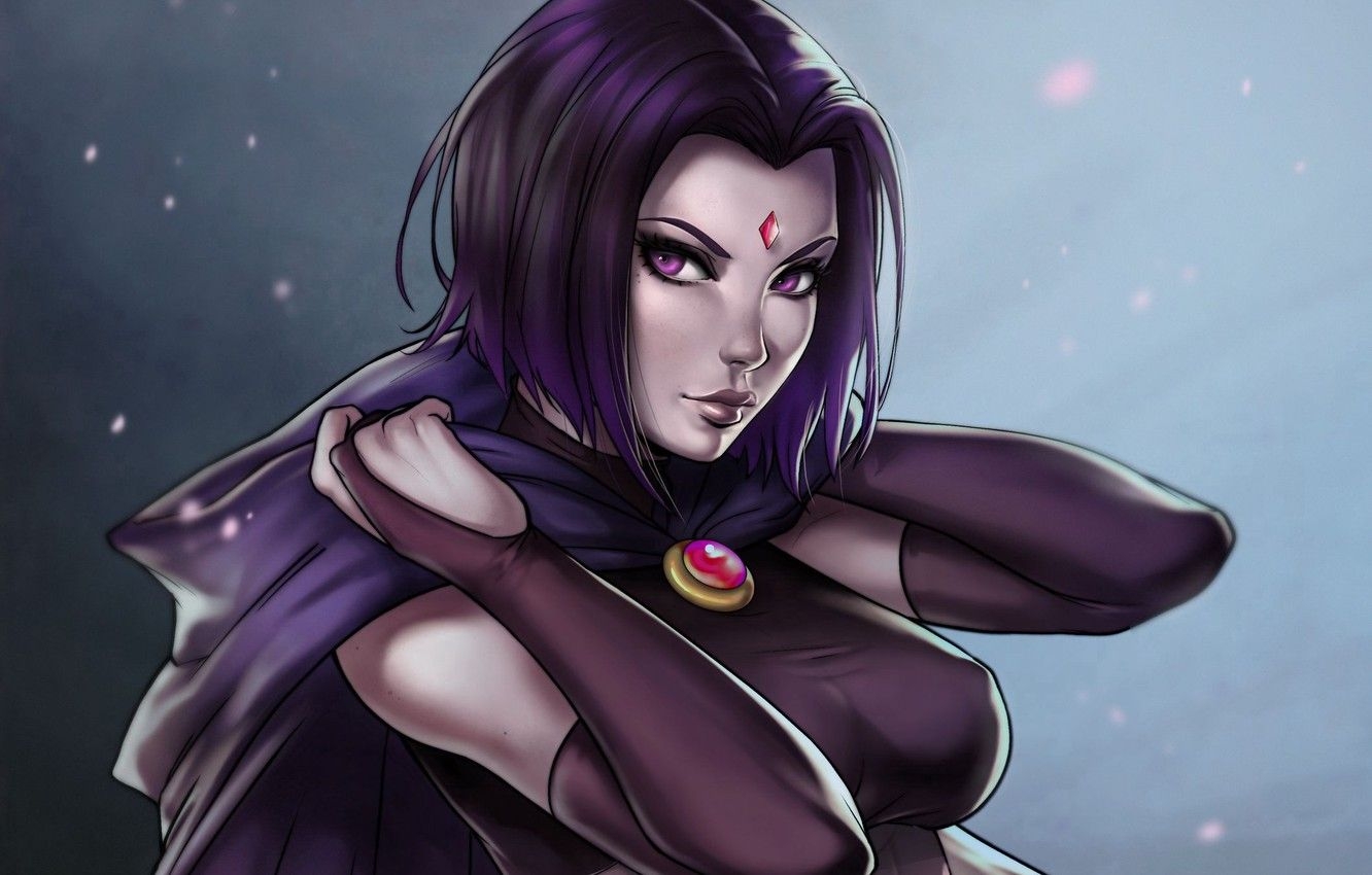 1340x850 Wallpaper crystal, girl, girl, witch, DC Comics, witch, Raven, Desktop