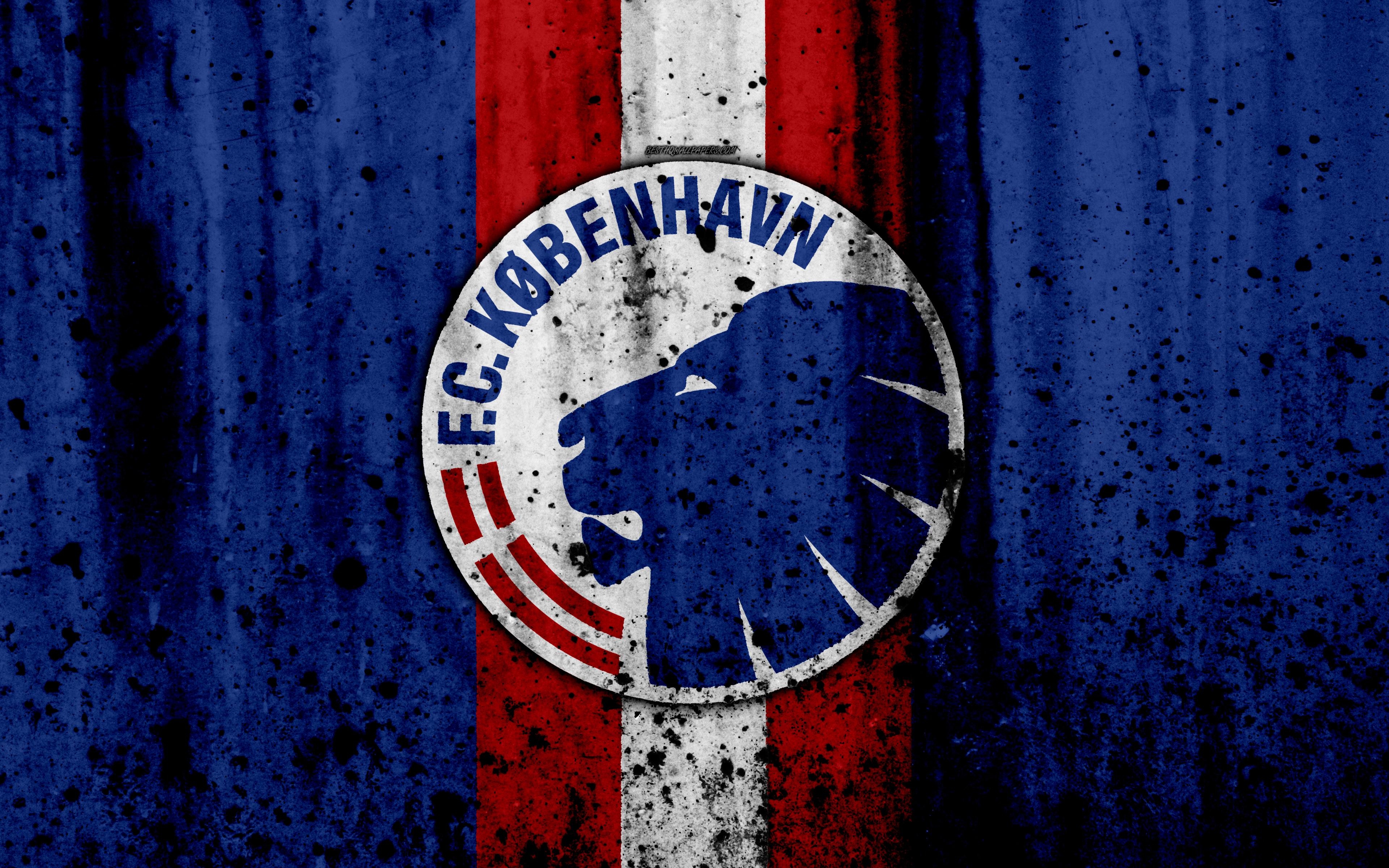 3840x2400 Download wallpaper 4k, FC Copenhagen, grunge, soccer, Danish, Desktop