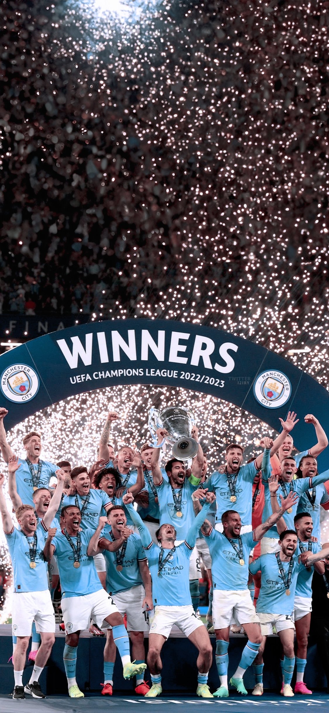 1130x2440 Manchester City UEFA Champions League 2023 Champions, Phone