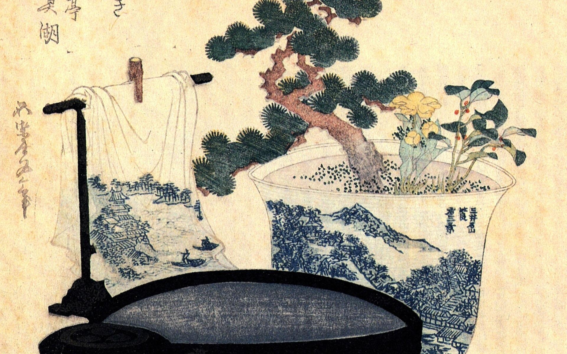 1920x1200 Katsushika Hokusai Wallpaper, A Lacquered Washbasin And Ewer, Desktop