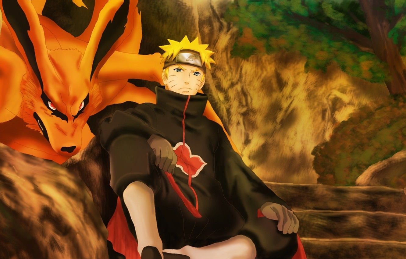 1340x850 Wallpaper game, Naruto, anime, red eyes, akatsuki, blond, ninja, hero, asian, manga, hokage, shinobi, japanese, Kyuubi, Uzumaki Naruto, oriental image for desktop, section сёнэн, Desktop