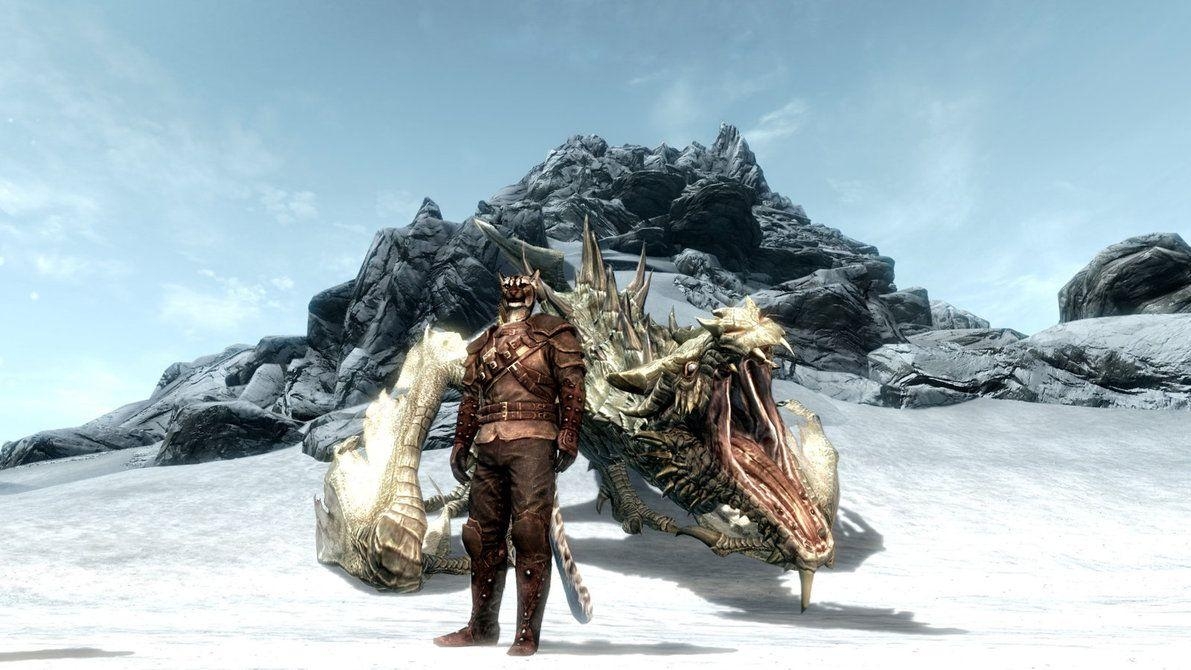 1200x670 Paarthurnax and Dragonborn Khajiit, Desktop