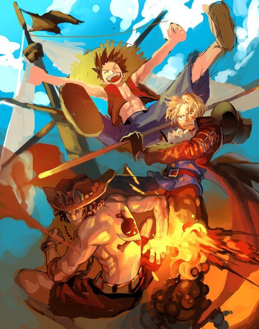 860x1080 ASL brothers Monkey D. Luffy, Portgas D. Ace, and Sabo One piece, Phone