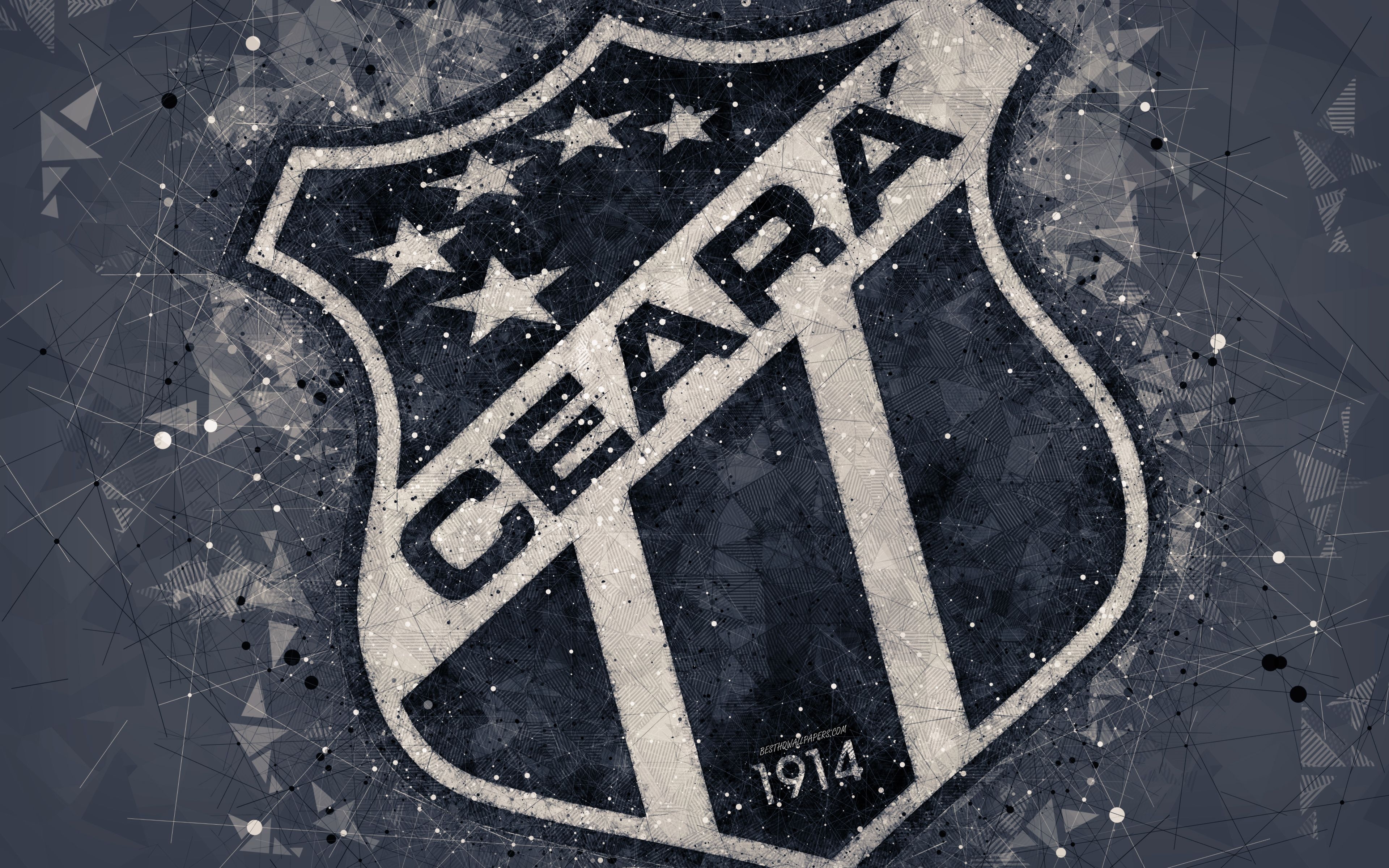 3840x2400 Download wallpaper Ceara Sporting Club, 4k, creative geometric, Desktop